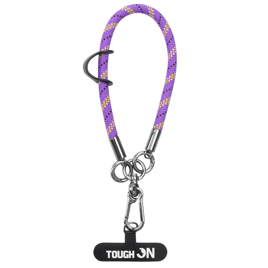 Tough On Rope Phone Wristlet Strap with Card Purple