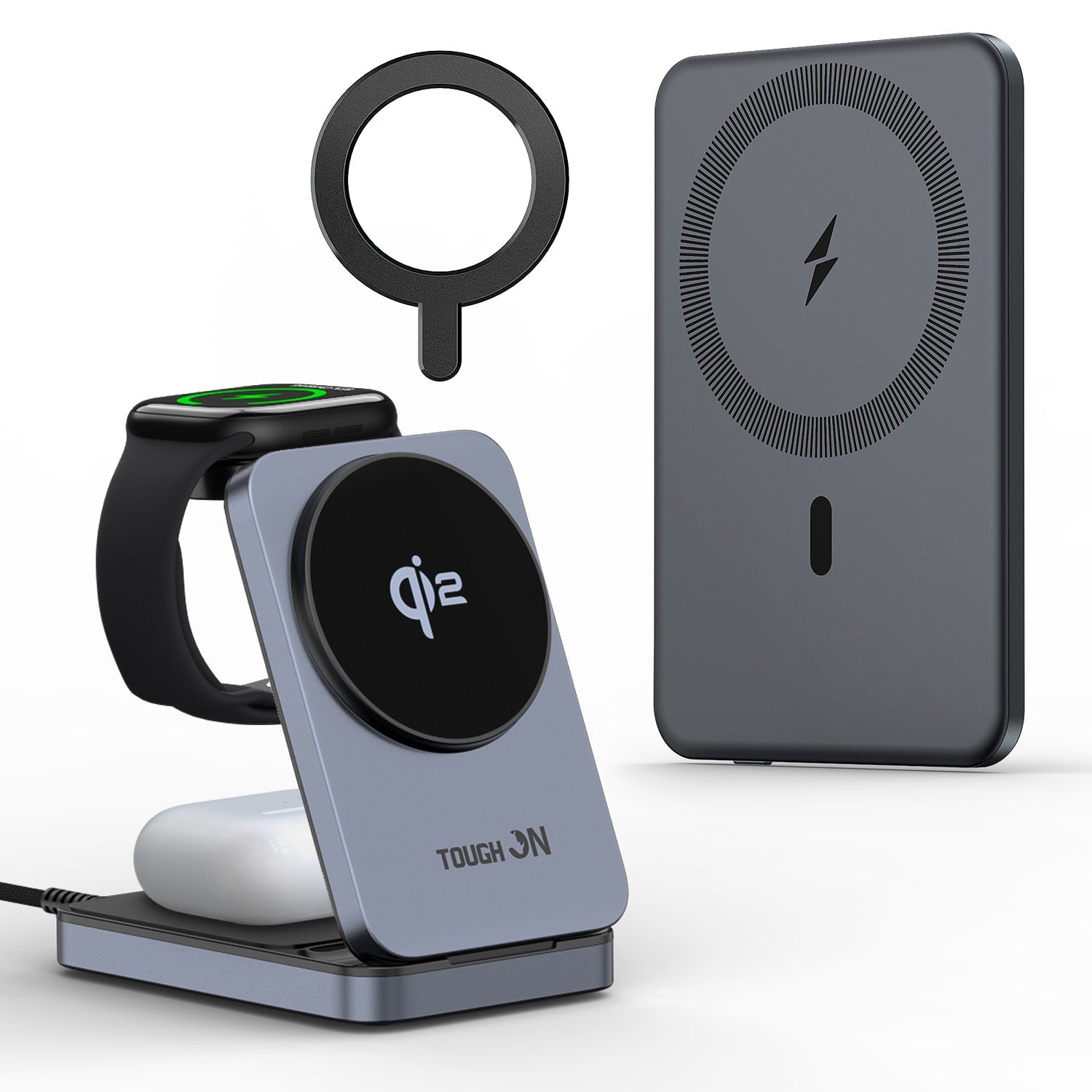 MagFold MagSafe Foldable Wireless Charging and Ultra Slim Portable Charger Bundle