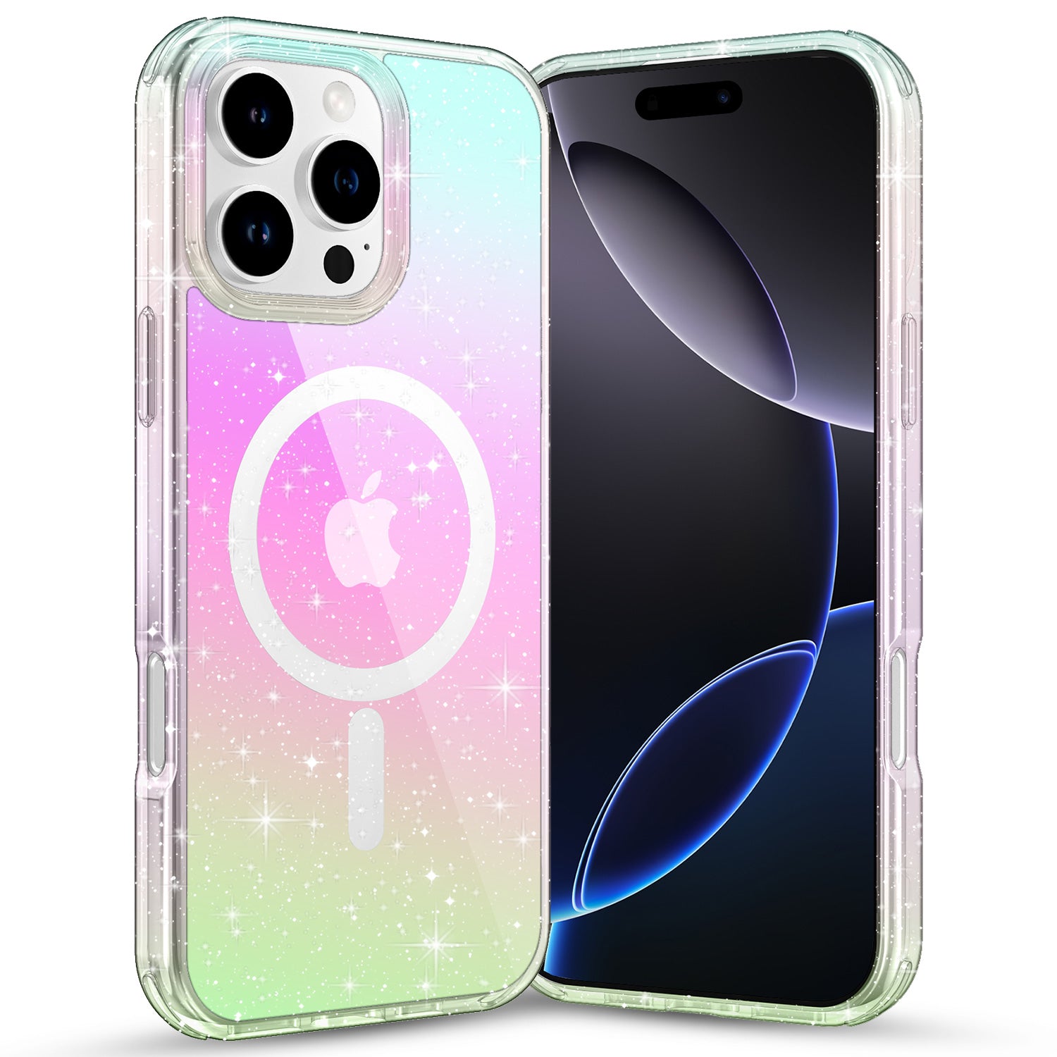 Tough On No Yellow Glitter Iridescent Case with MagSafe for iPhone