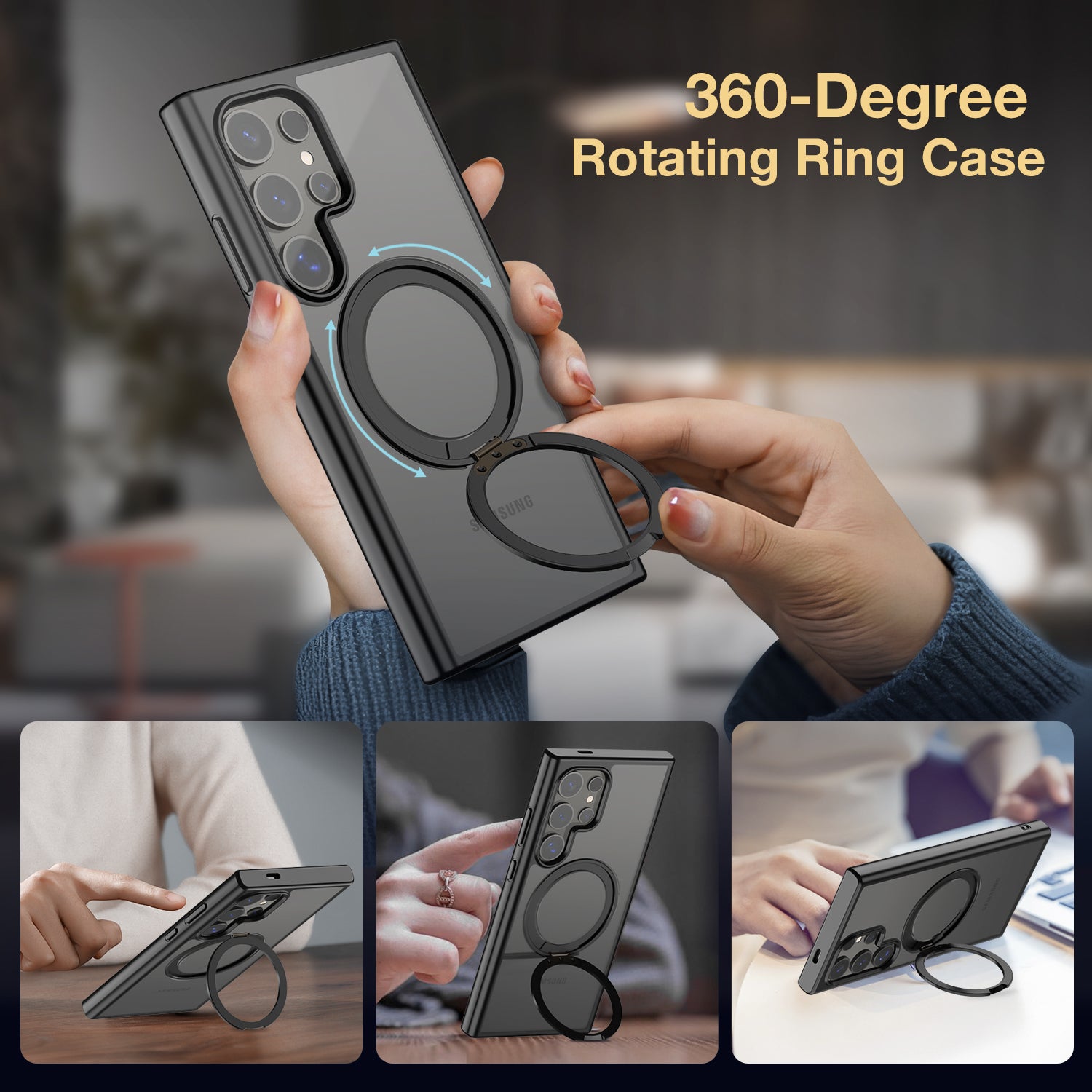 Tough On Samsung Galaxy S24 Ultra 5G Case 360° Rotate Stand With MagSafe