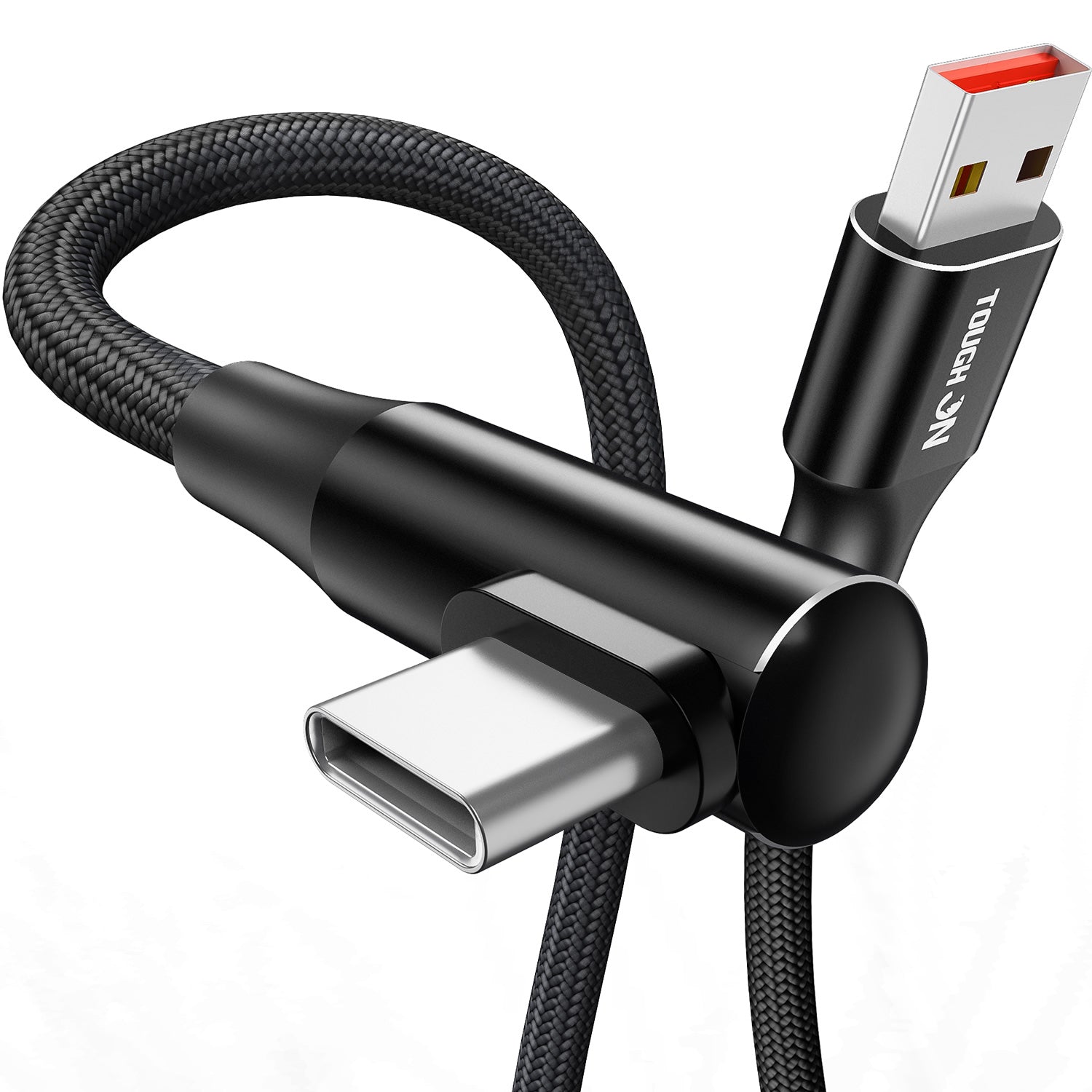 Tough On USB A to USB C Charger Cable 100W Right Angle Fast Charging Cable 2M