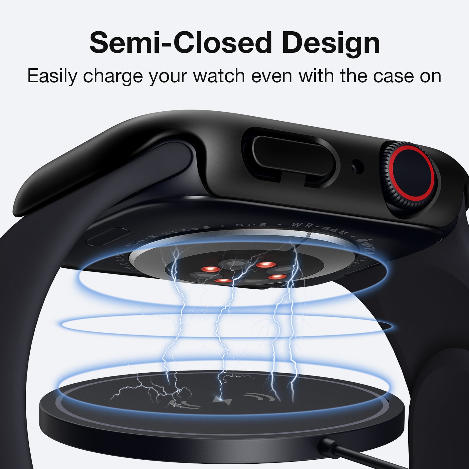 Tough On Apple Watch Case Series 6 / 5 / 4 / SE 44mm with Tempered Glass Screen Protector