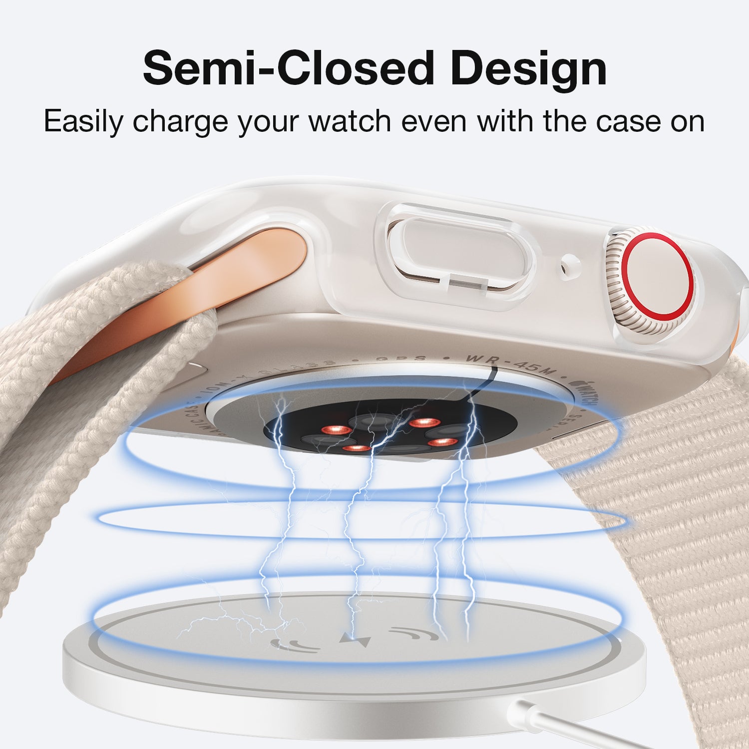 Tough On Apple Watch Case Series 9 / 8 / 7 41mm with Tempered Glass Screen Protector