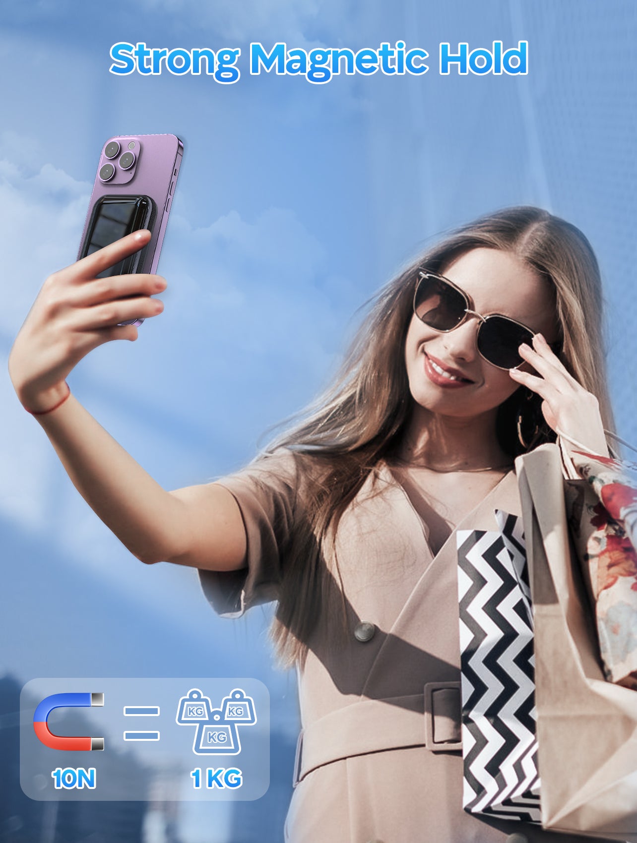 Ceftydy Magnetic Portable Power Bank for iPhone 16/15/14/13/12/SE4 Series