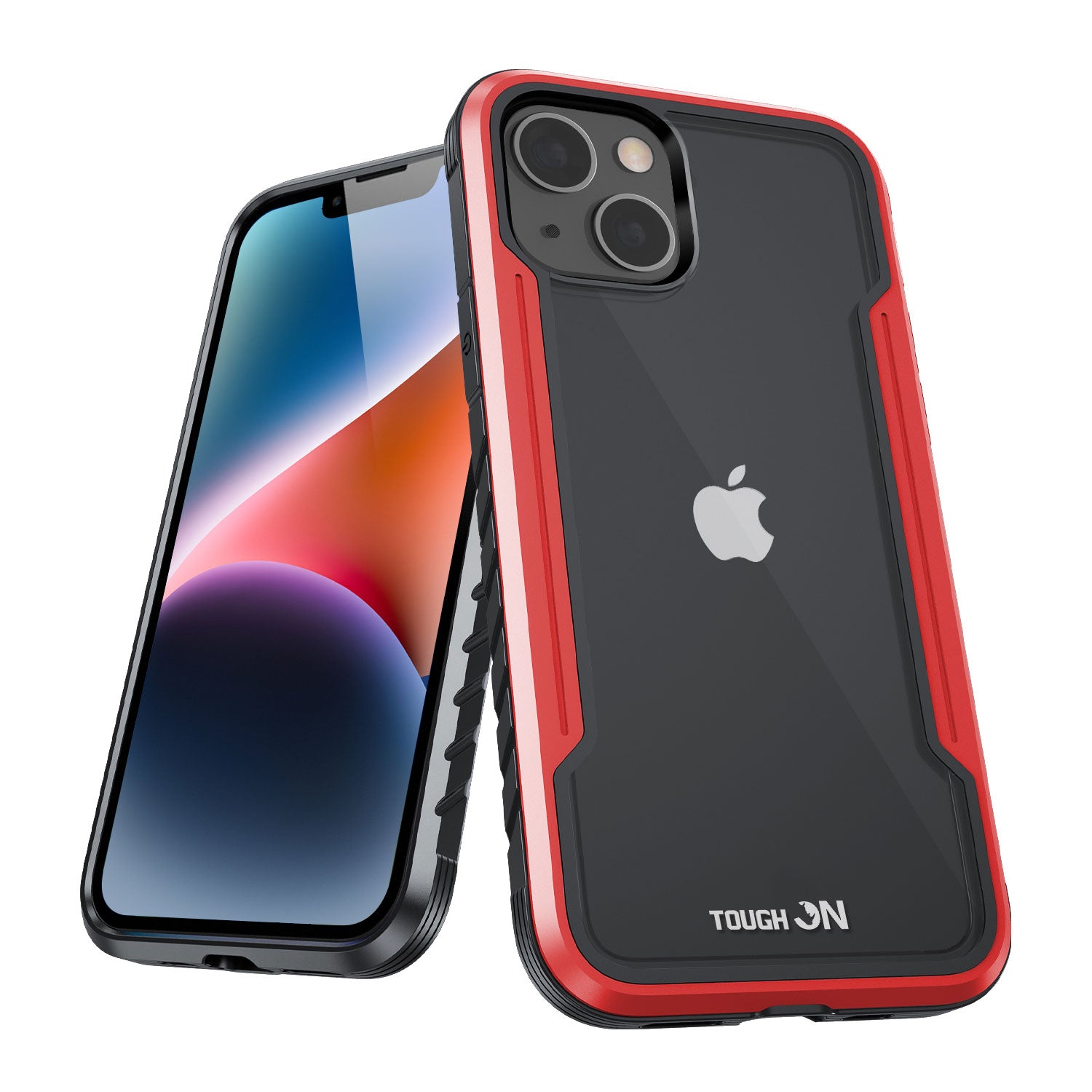 Tough On iPhone 14 Case Iron Shield Red