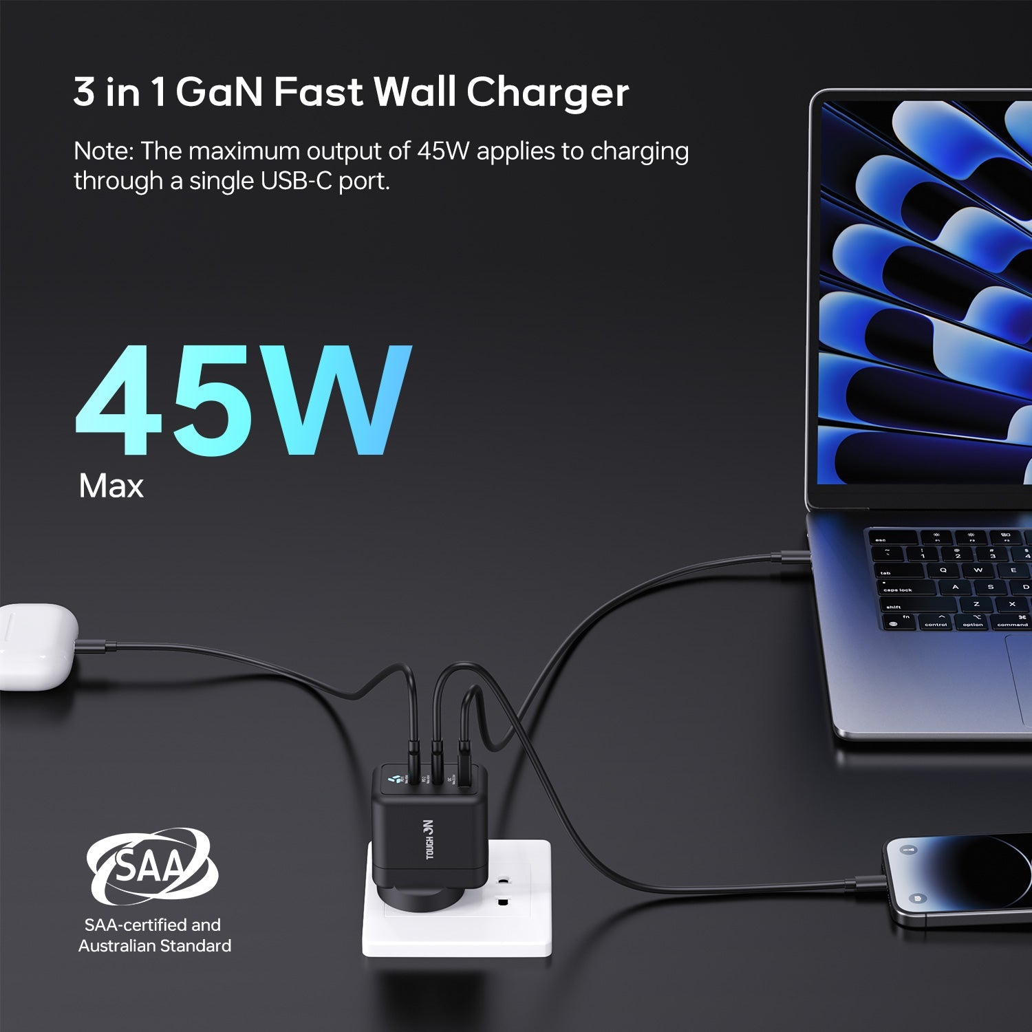 Tough On Wall Charger and Charging Cable Bundle