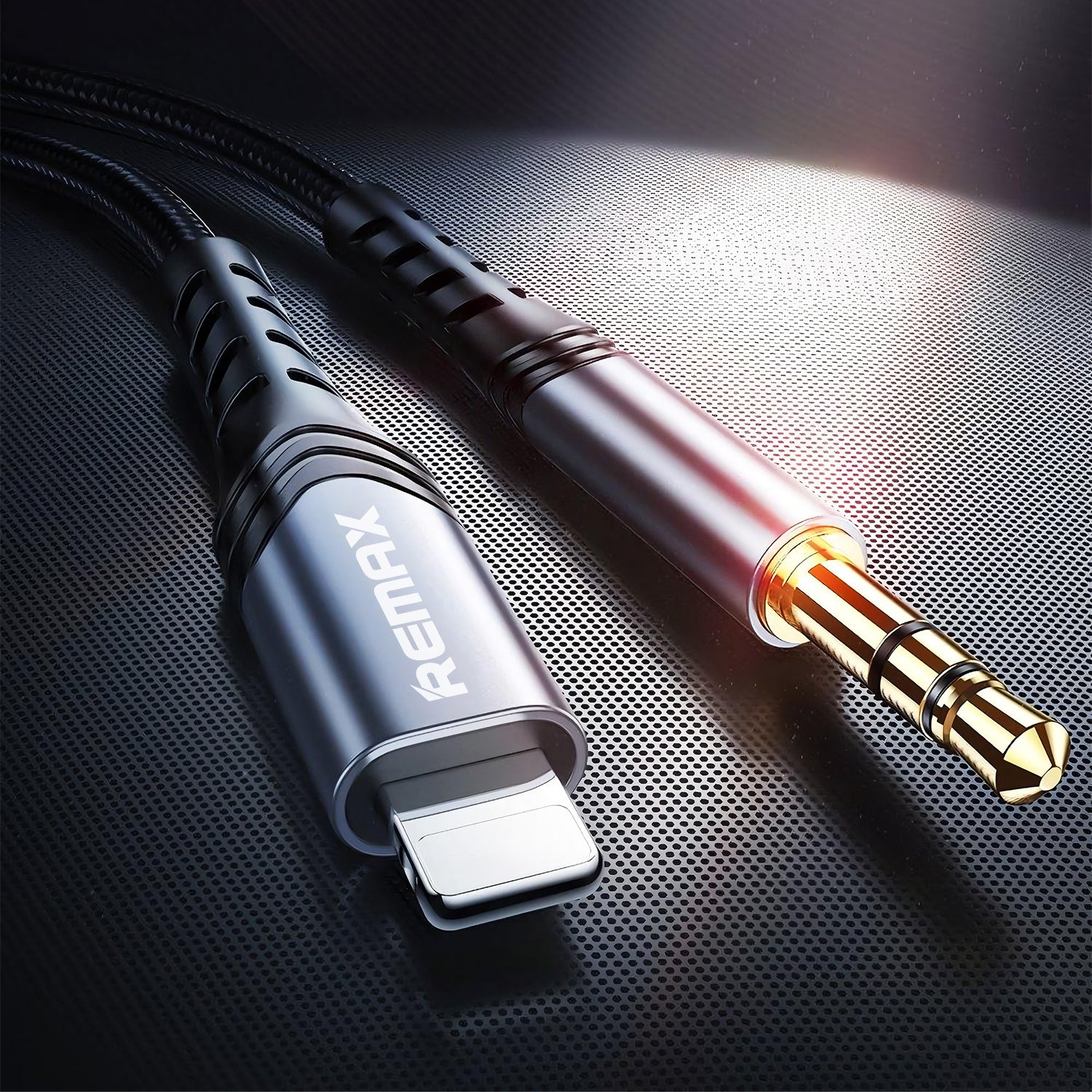 Remax AUX to Lightning Cable Black