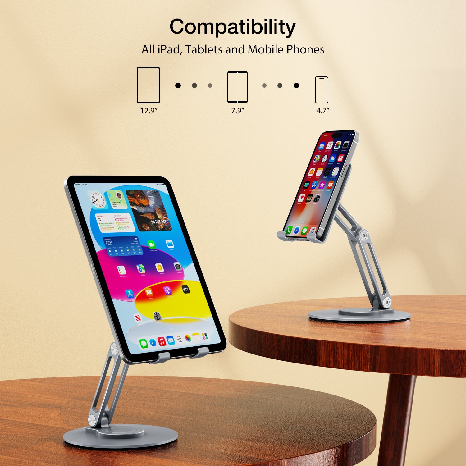 Tablet Stands 360 Rotating Foldable iPad Holder Stand