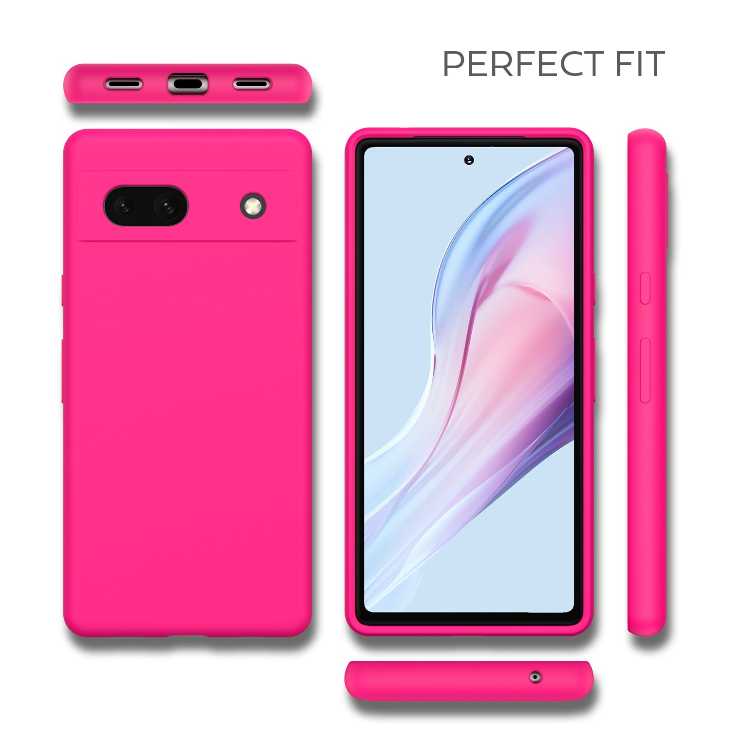 Tough On Google Pixel 7a Silicone Case Hot Pink