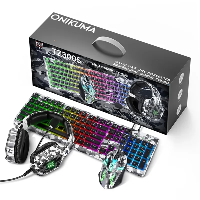 Onikuma TZ3005 3-in-1 RGB Wired Keyboard/ Mouse/ Headset Gaming Combo