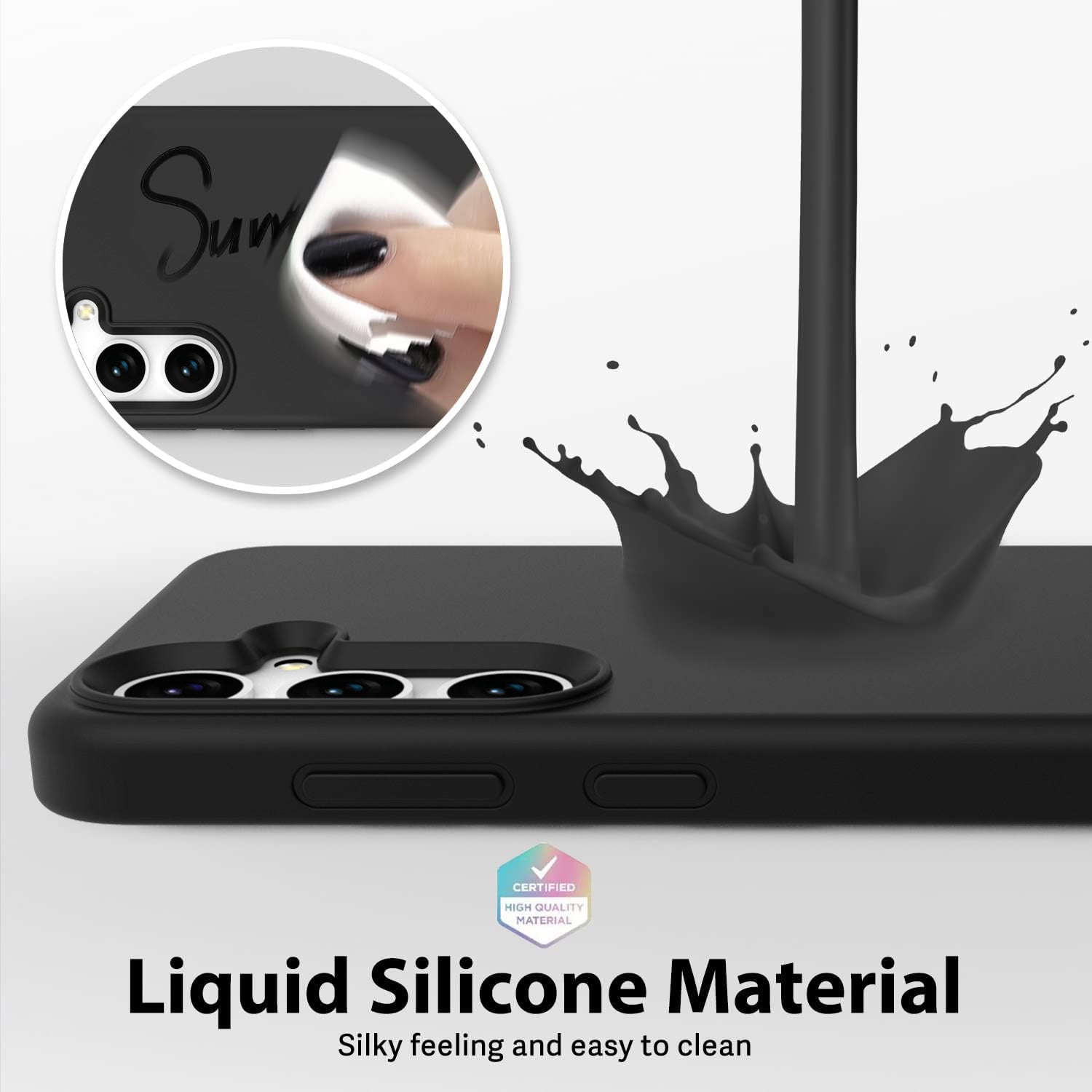 Tough On Samsung Galaxy S24 Plus 5G Liquid Silicone Case Black