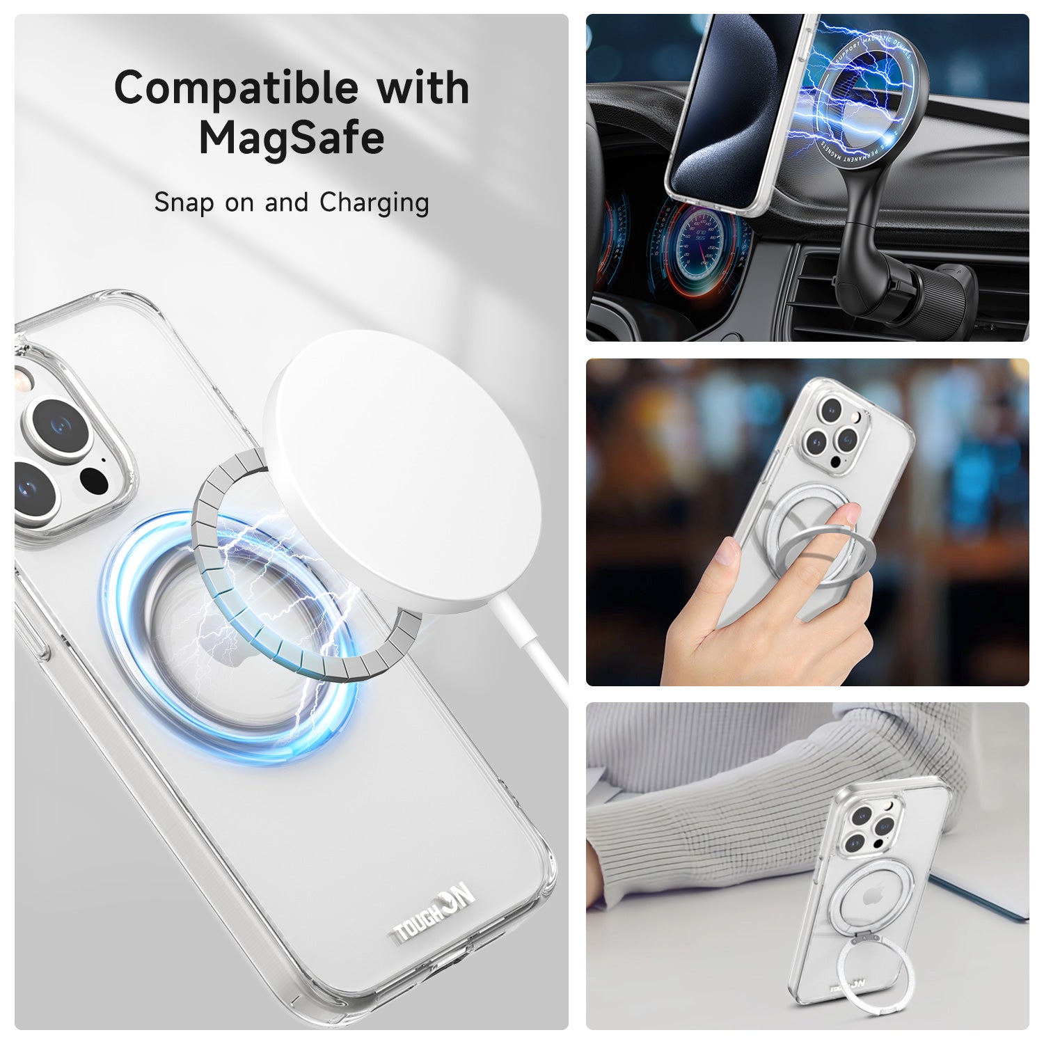 Tough On iPhone 15 Pro Case 360° Rotate Stand With MagSafe