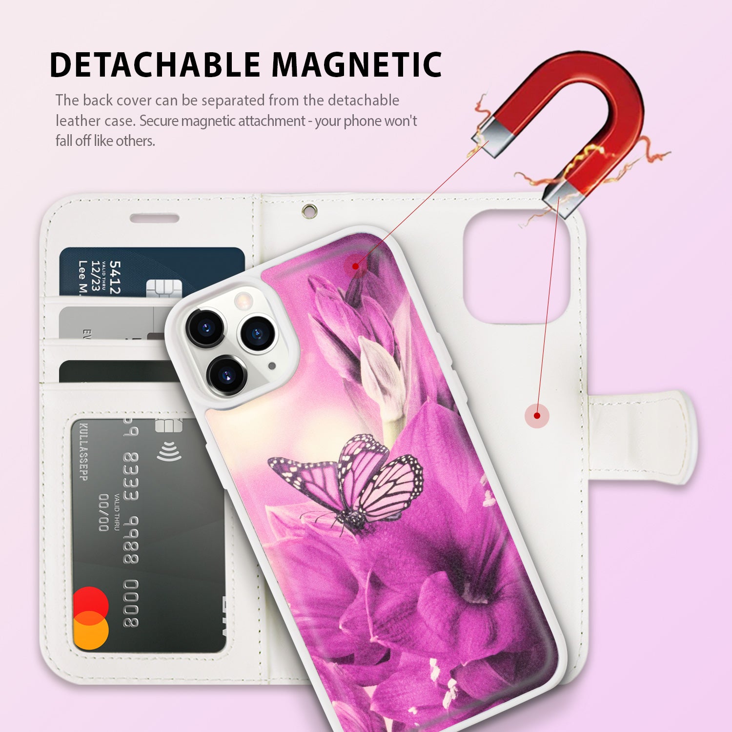 Tough On iPhone 15 Pro Max Case Magnetic Detachable Leather