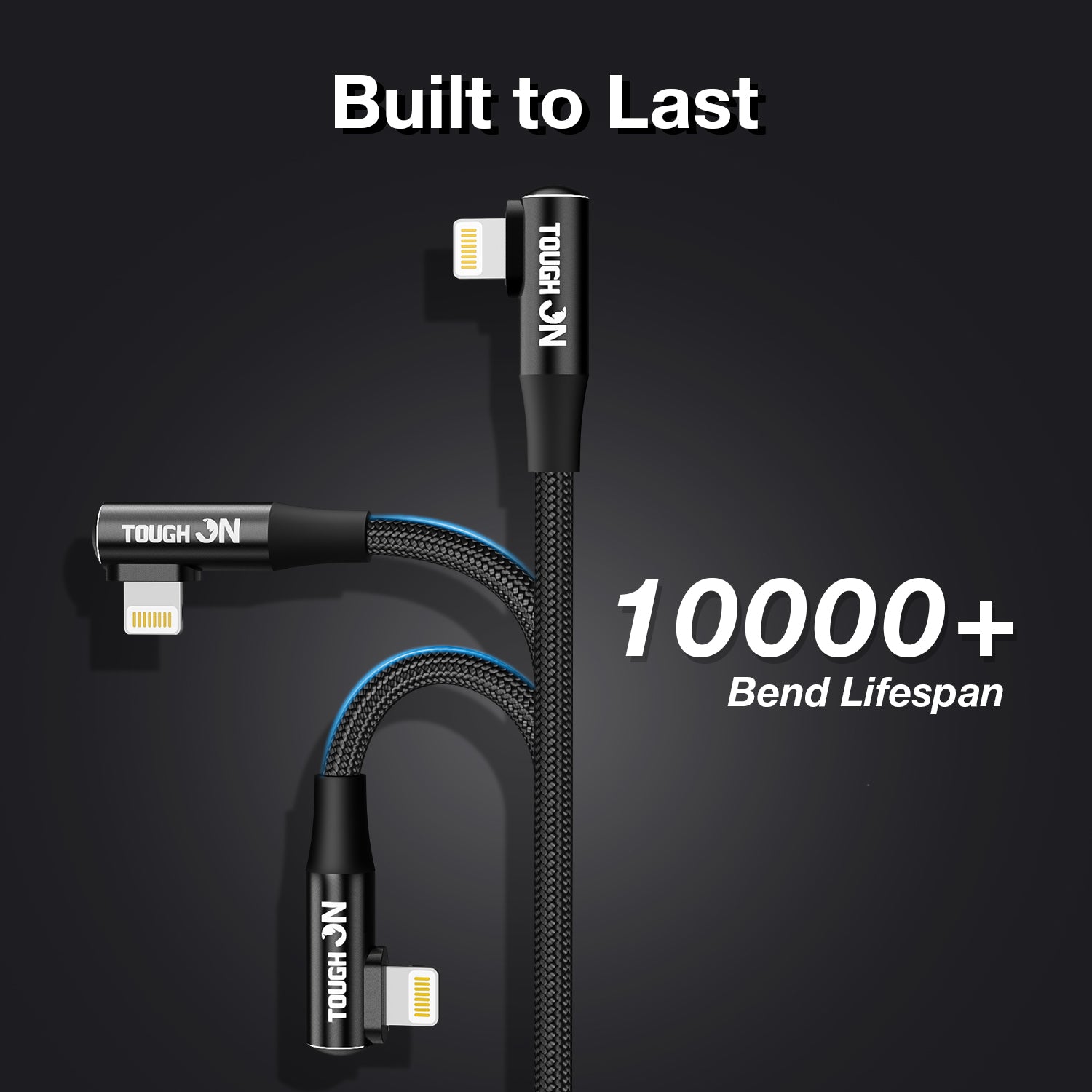 Tough On USB C to Lightning Cable 24W Right Angle Lightning Fast Charging Cable 2M