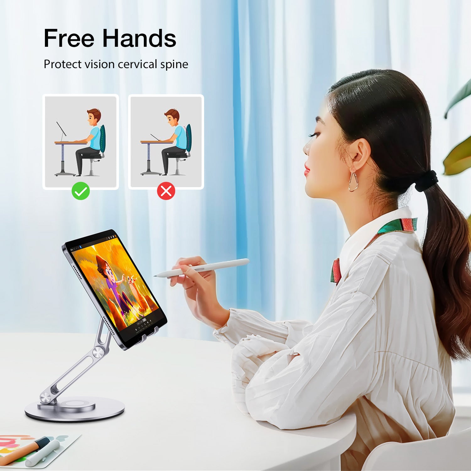 Tablet Stands 360 Rotating Foldable iPad Holder Stand