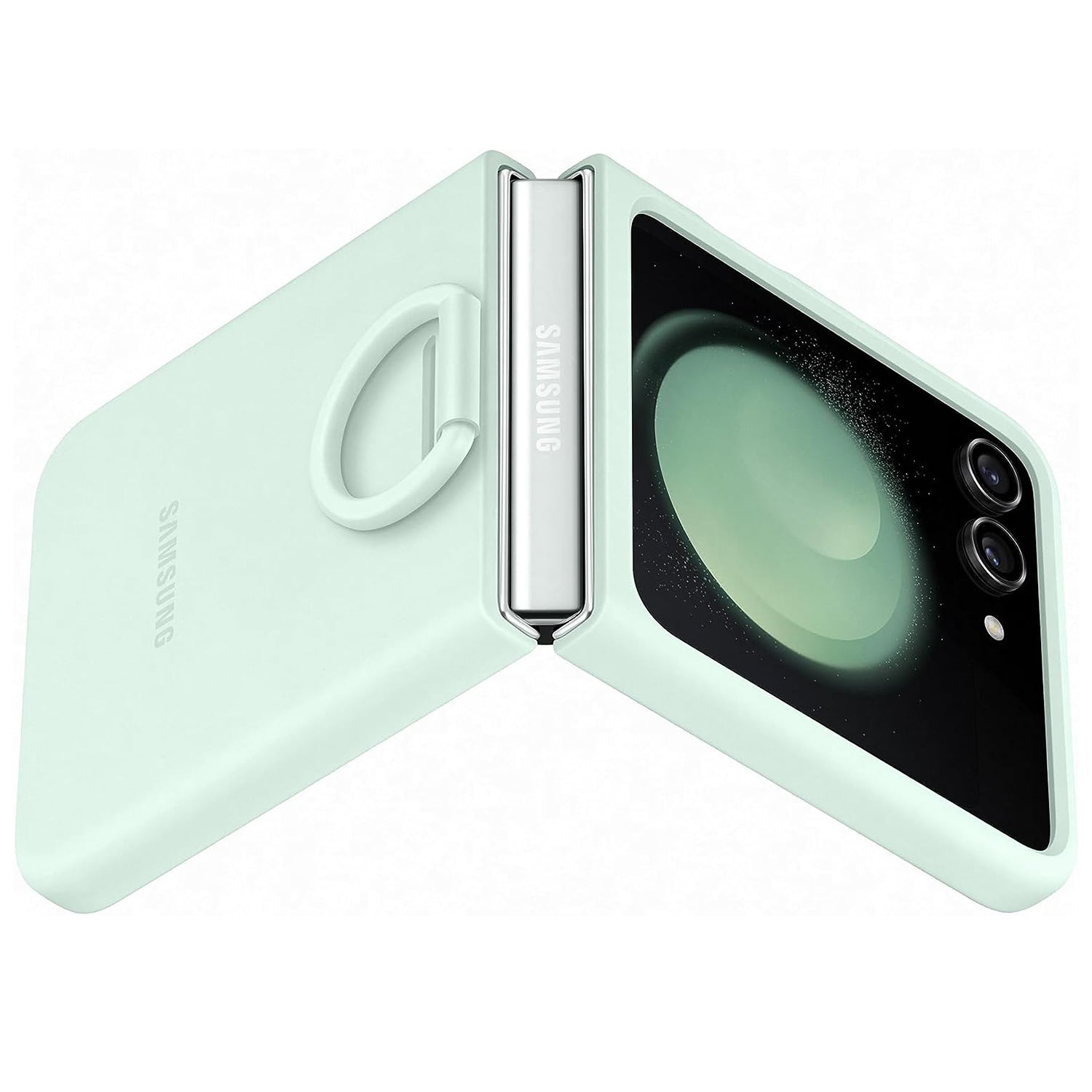 Samsung Galaxy Z Flip5 5G Silicone Cover with Ring Green
