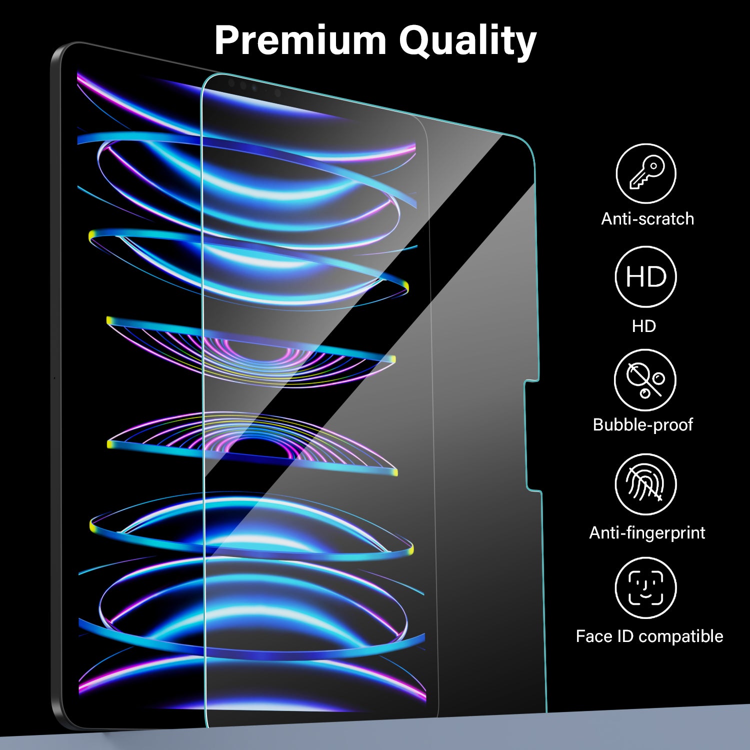 Tough On iPad Air 13" 2024 / 2025 Screen Protector Full Cover Tempered Glass