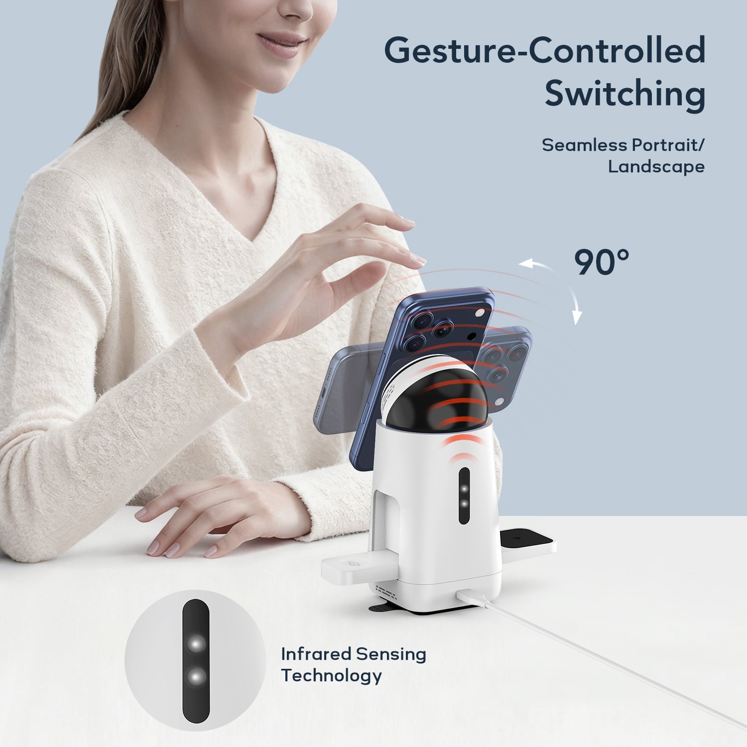 Tough On MagMax QI2 3-in-1 Wireless Charger with Smart Infrared Rotation