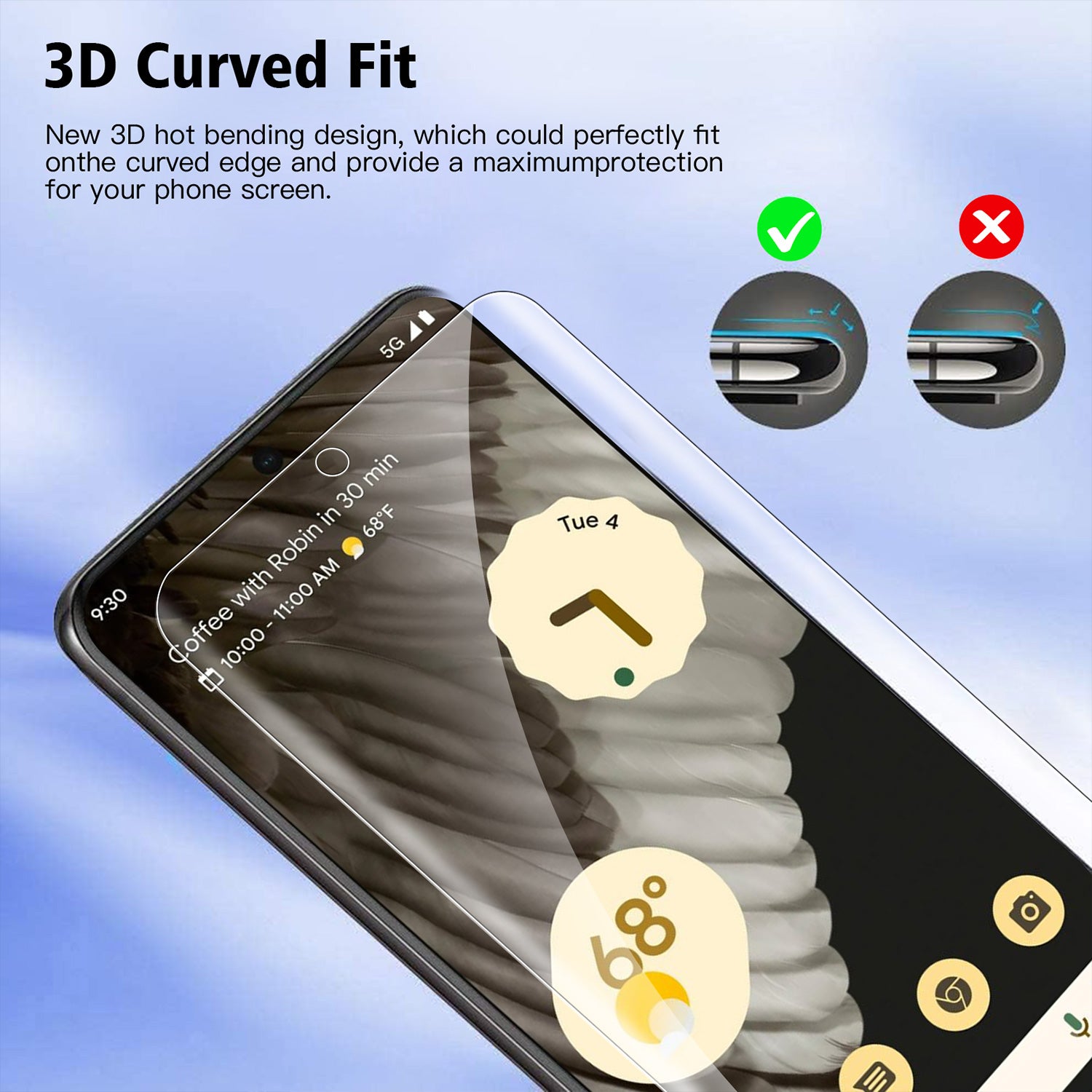 Tough On Google Pixel 8 Pro Tempered Glass Screen Protector 2Pack