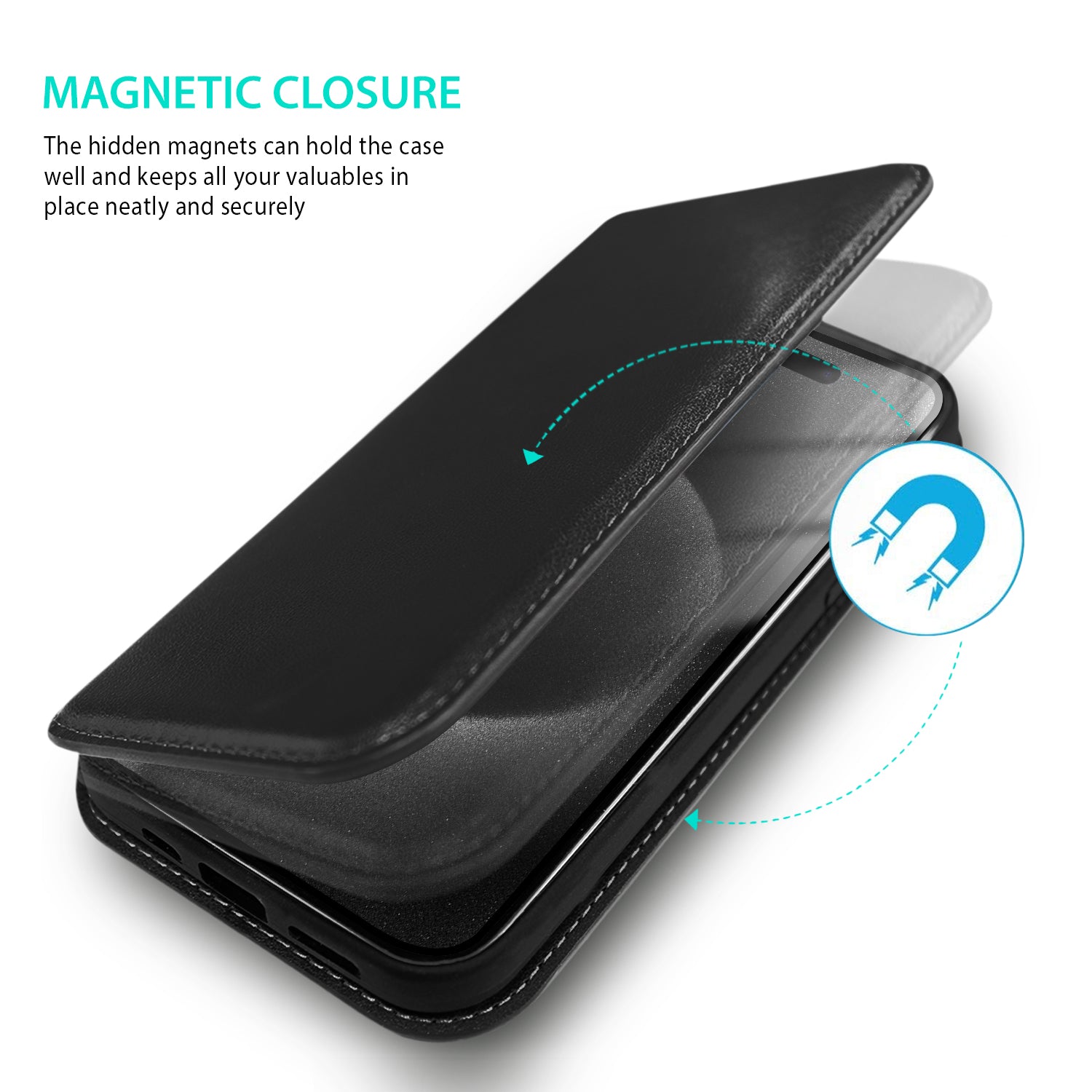 Tough On iPhone 15 Pro Max Case Magnetic Fine Detachable Leather