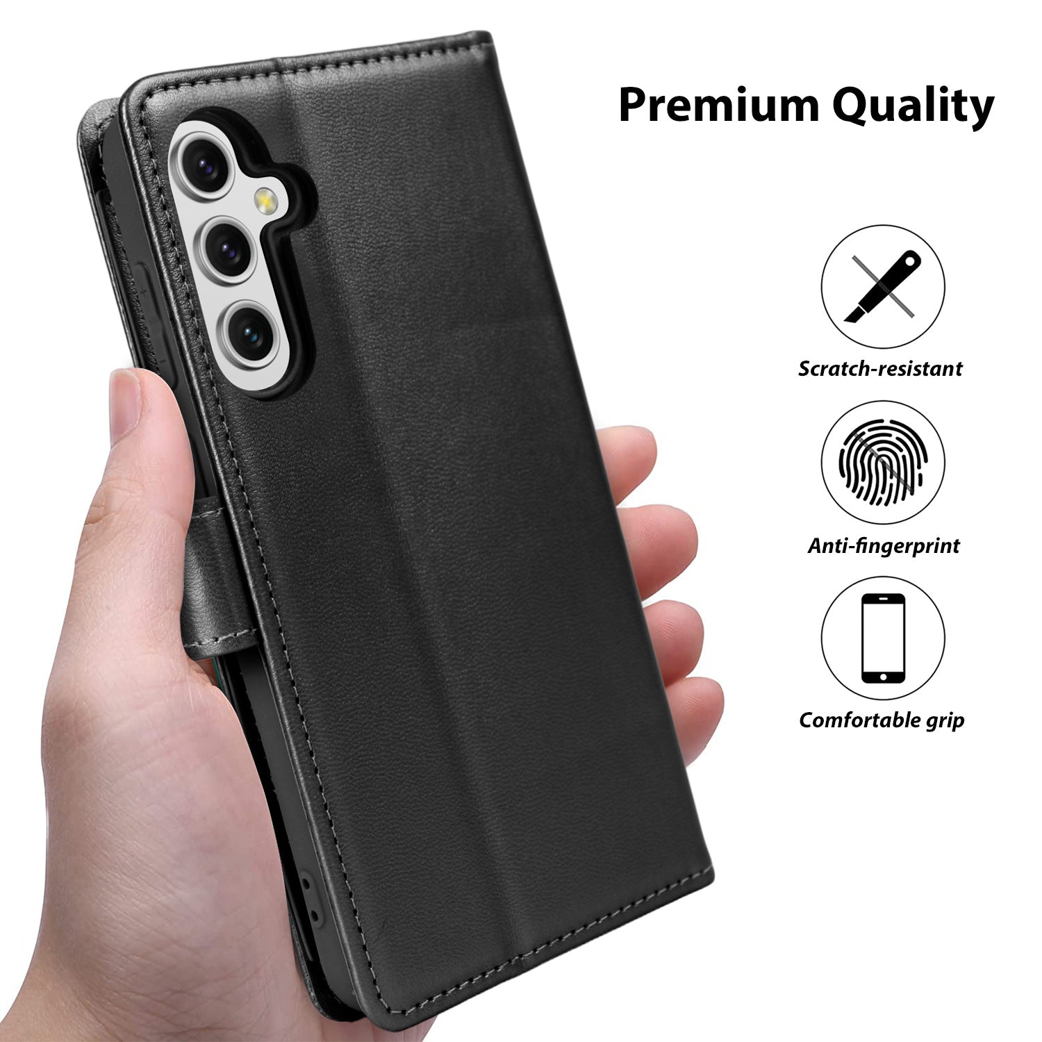 Hanman Samsung Galaxy S23 FE 5G Case Wallet Leather