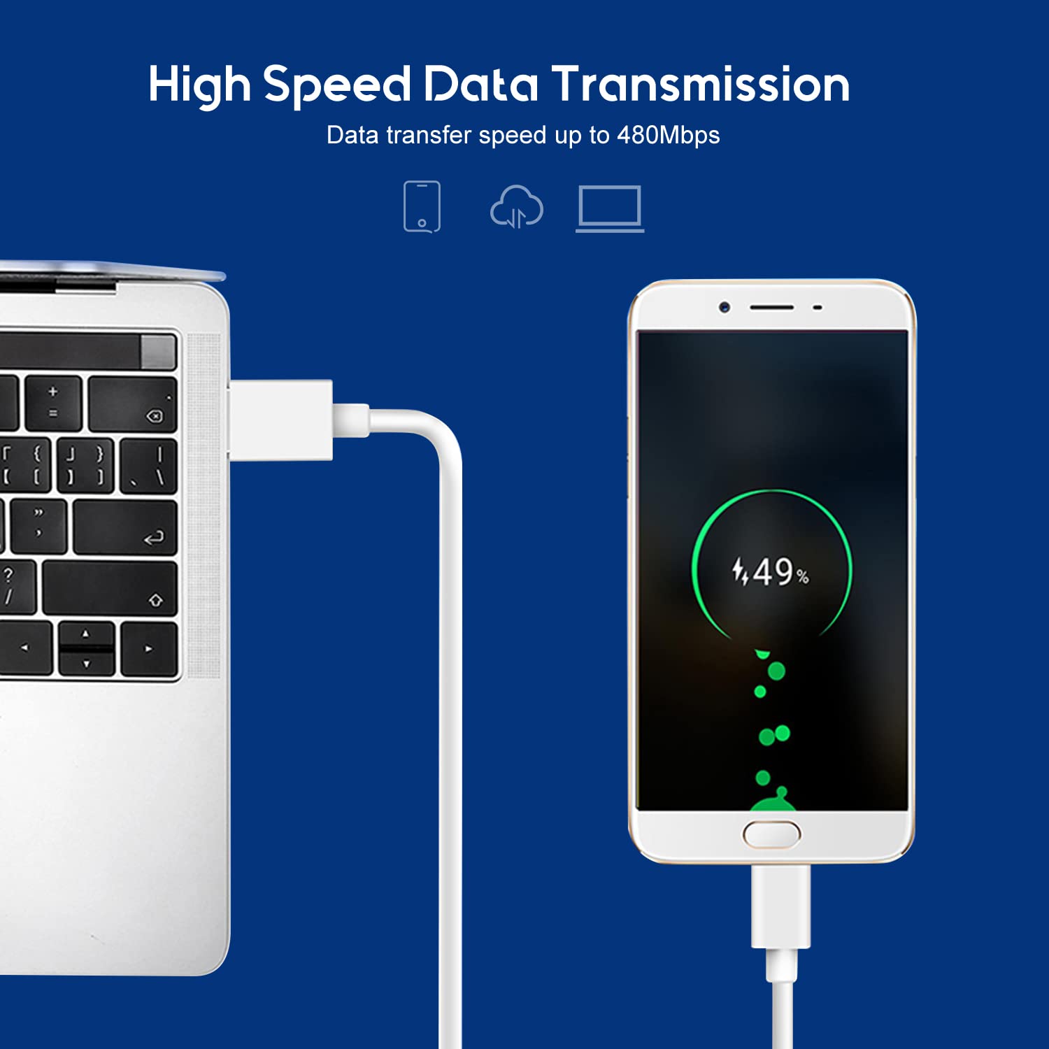 Tough On Type-A to Type-C Charging Cable 0.3M