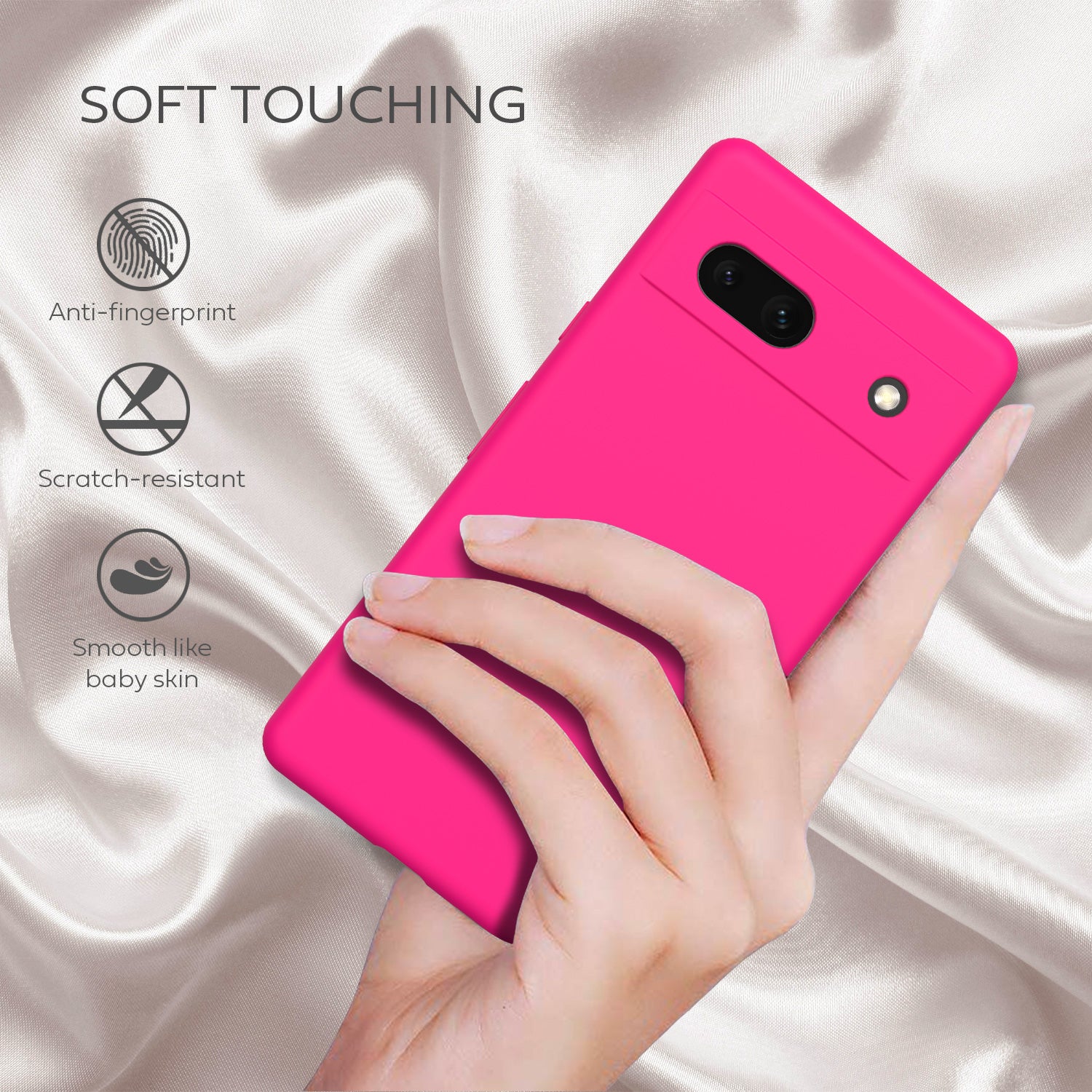 Tough On Google Pixel 7a Silicone Case Hot Pink