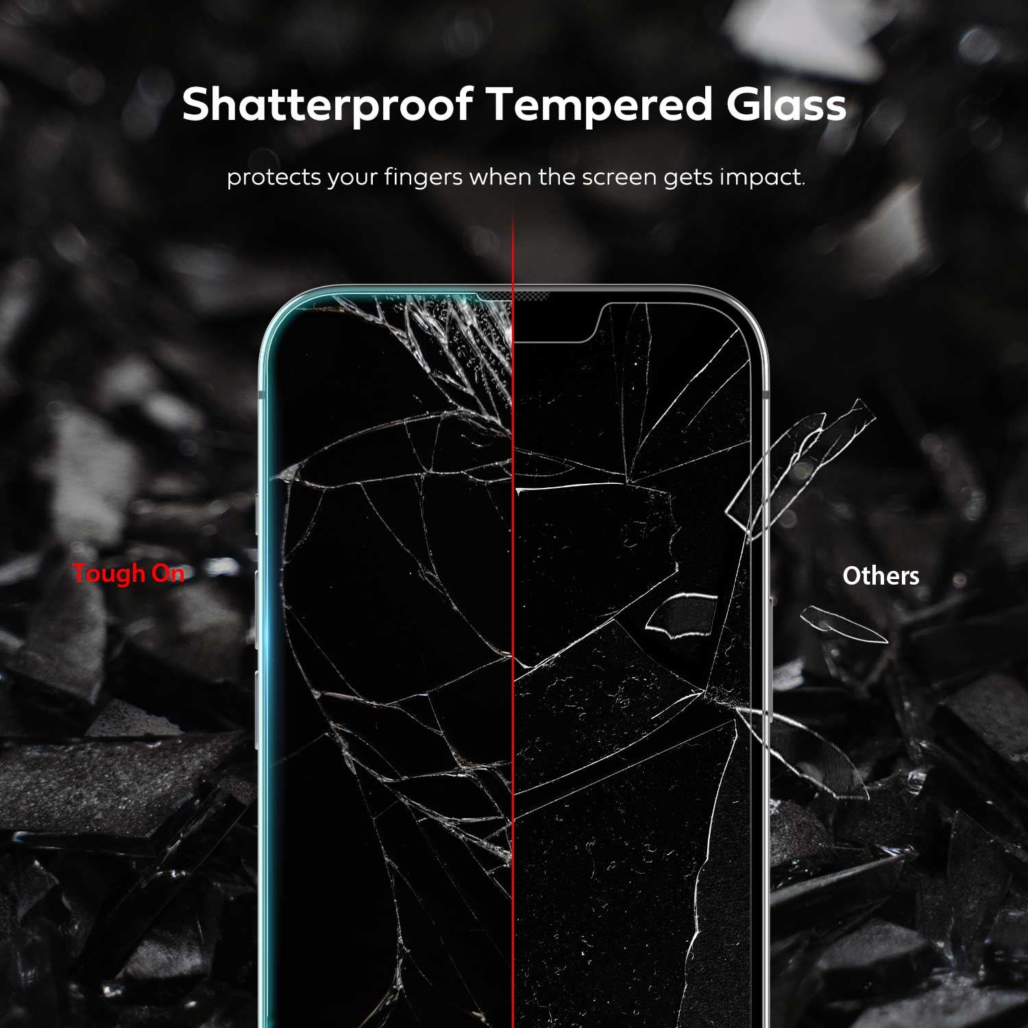 Tough On iPhone 13 Pro Max Tempered Glass Screen Protector 2 Pack w/ Installation Kit