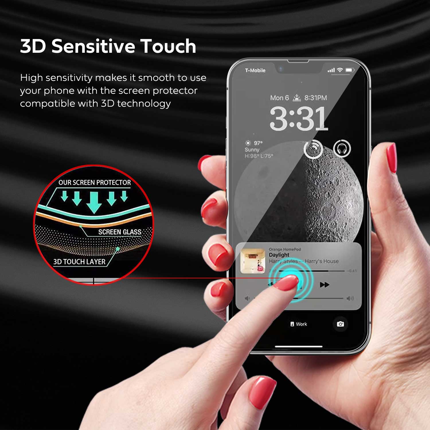 Tough On iPhone 13 Tempered Glass Screen Protector 2 Pack w/ Installation Kit