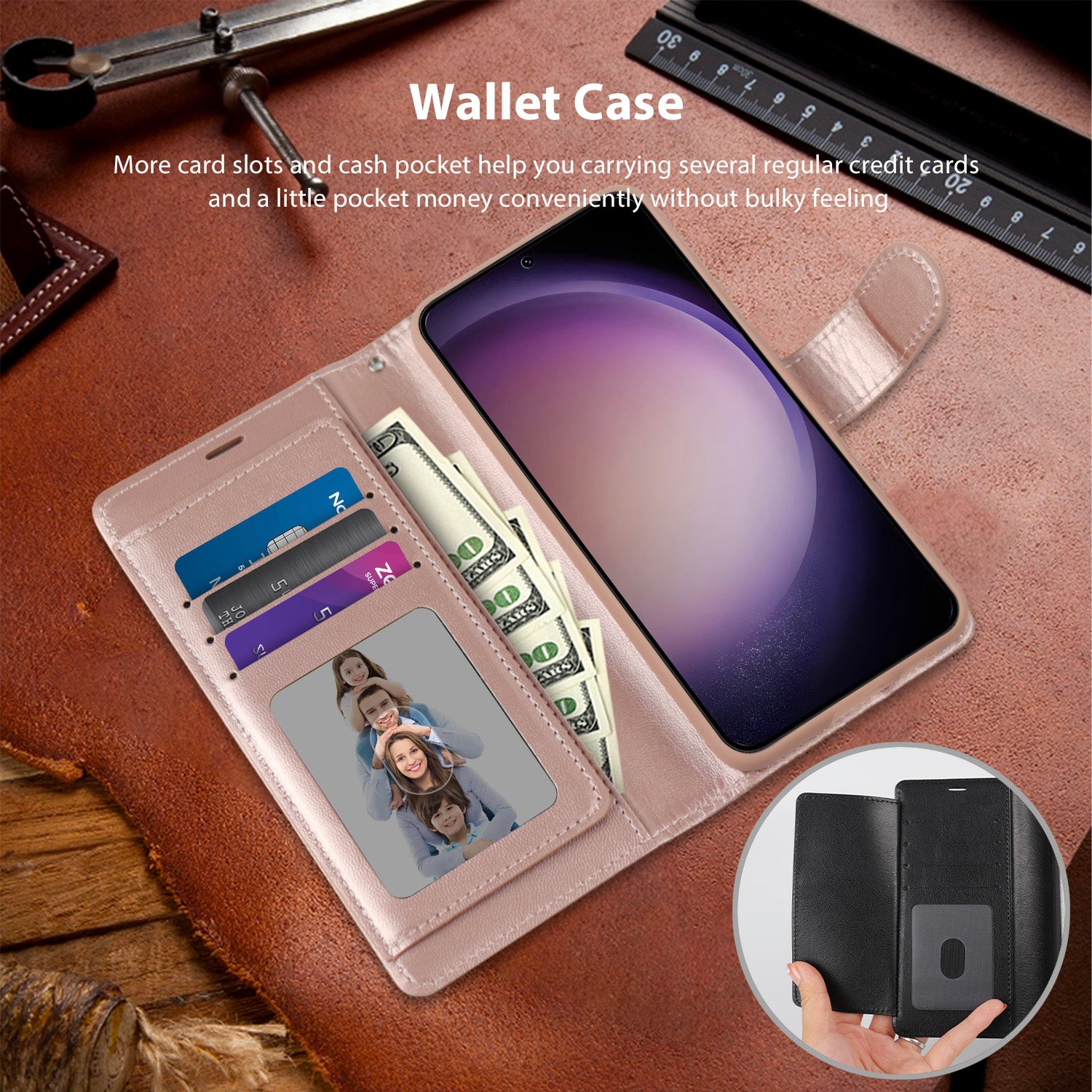 Hanman Samsung Galaxy S23 FE 5G Case Wallet Leather