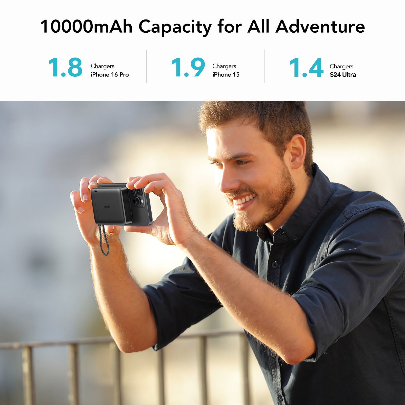 Tough On MagSafe Power Bank Qi2 10000mAh Built-in Cable and Stand