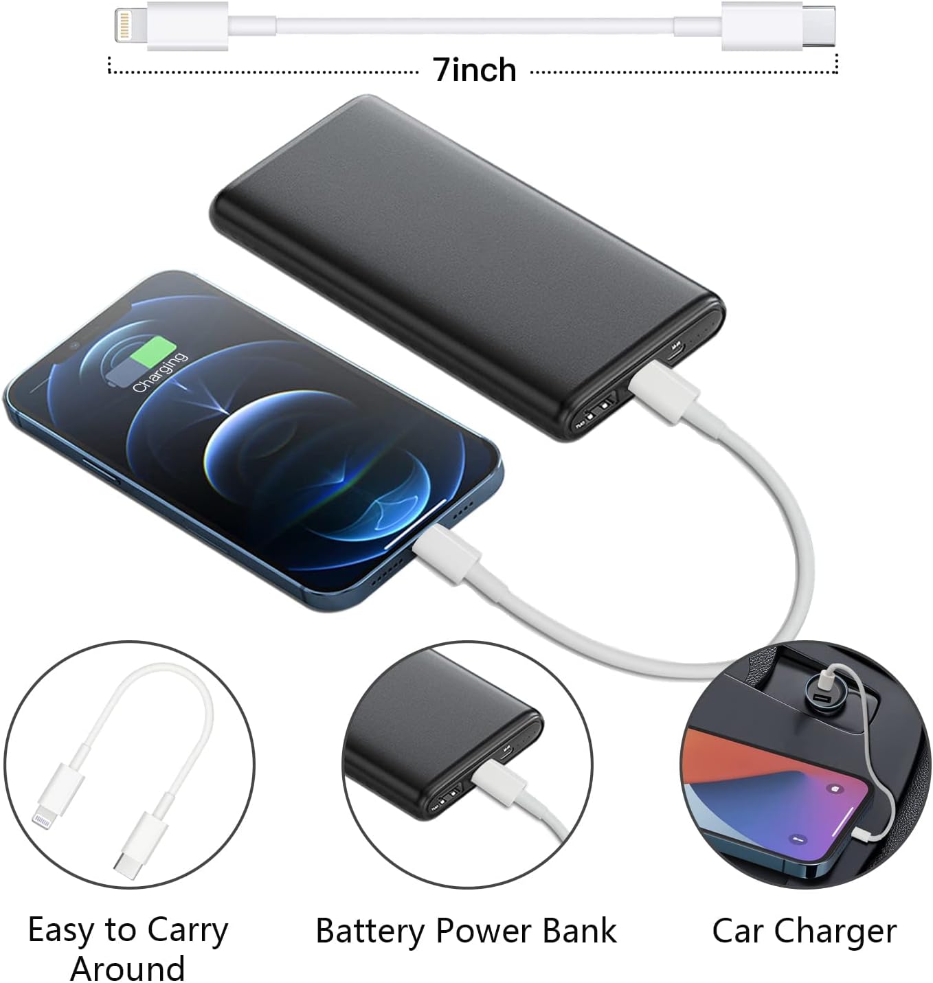 Tough On Type-C to Lightning Charging Cable 0.3M