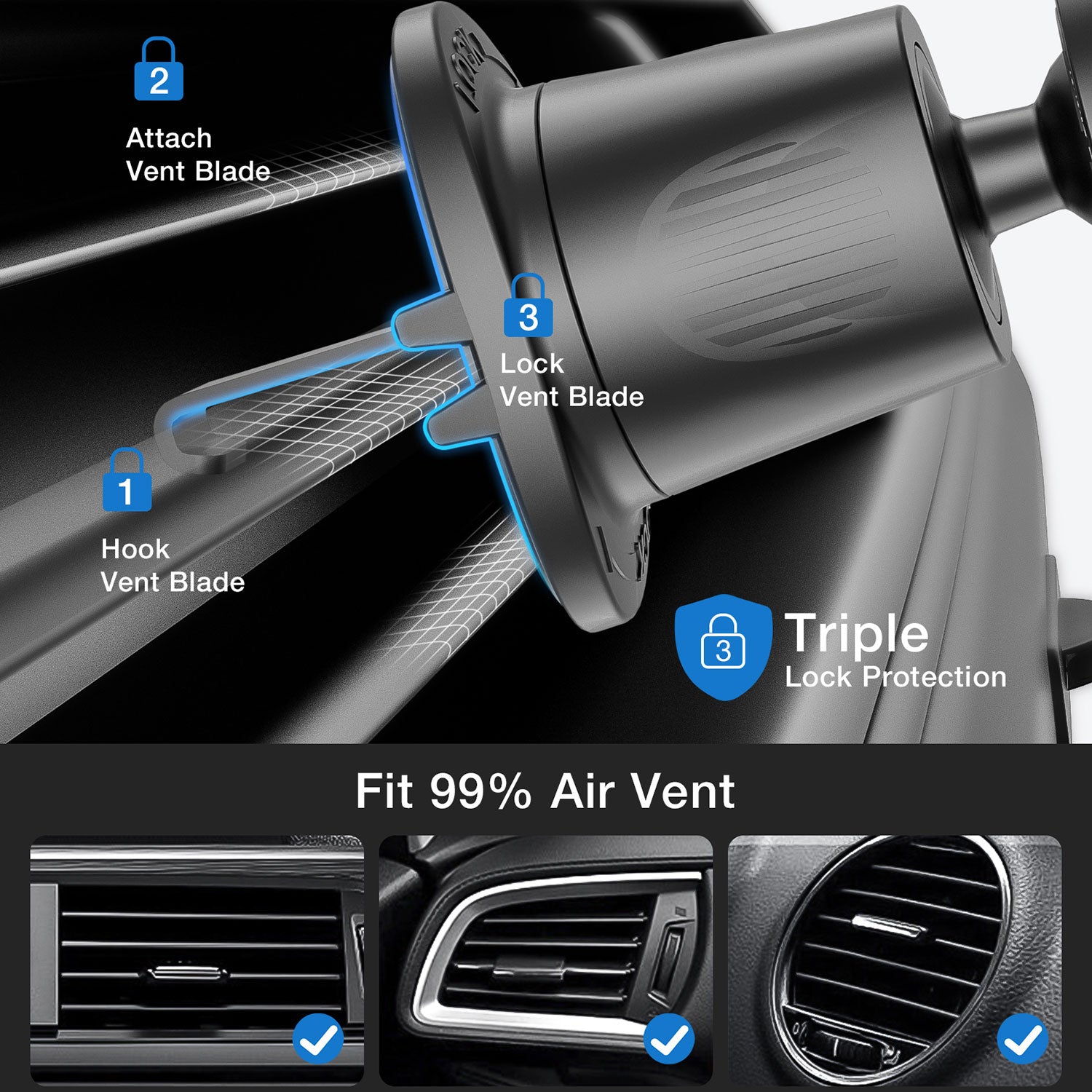 Tough On 15W Wireless Magnetic Universal Car Mount