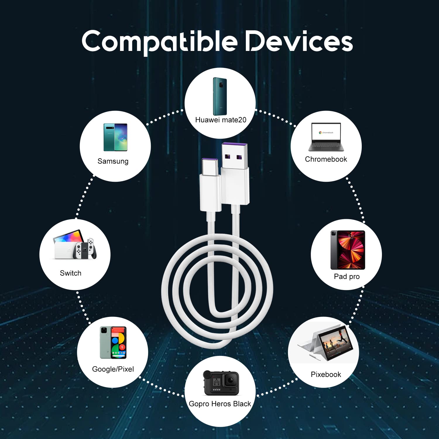 Tough On Type-A to Type-C Charging Cable 0.3M