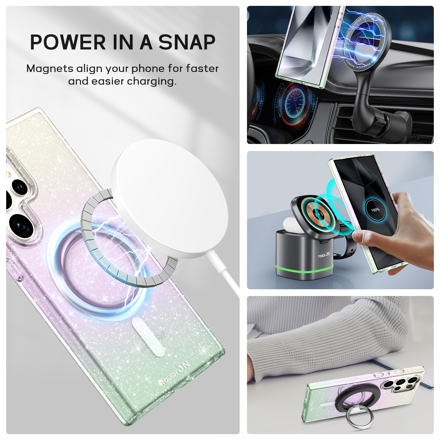 Tough On Samsung Galaxy S24 Ultra Clear Case with Magsafe