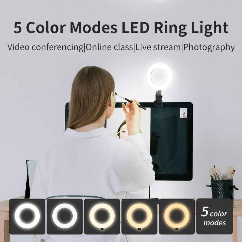 F-601A 5-Colour Ring Selfie Light with Tripod