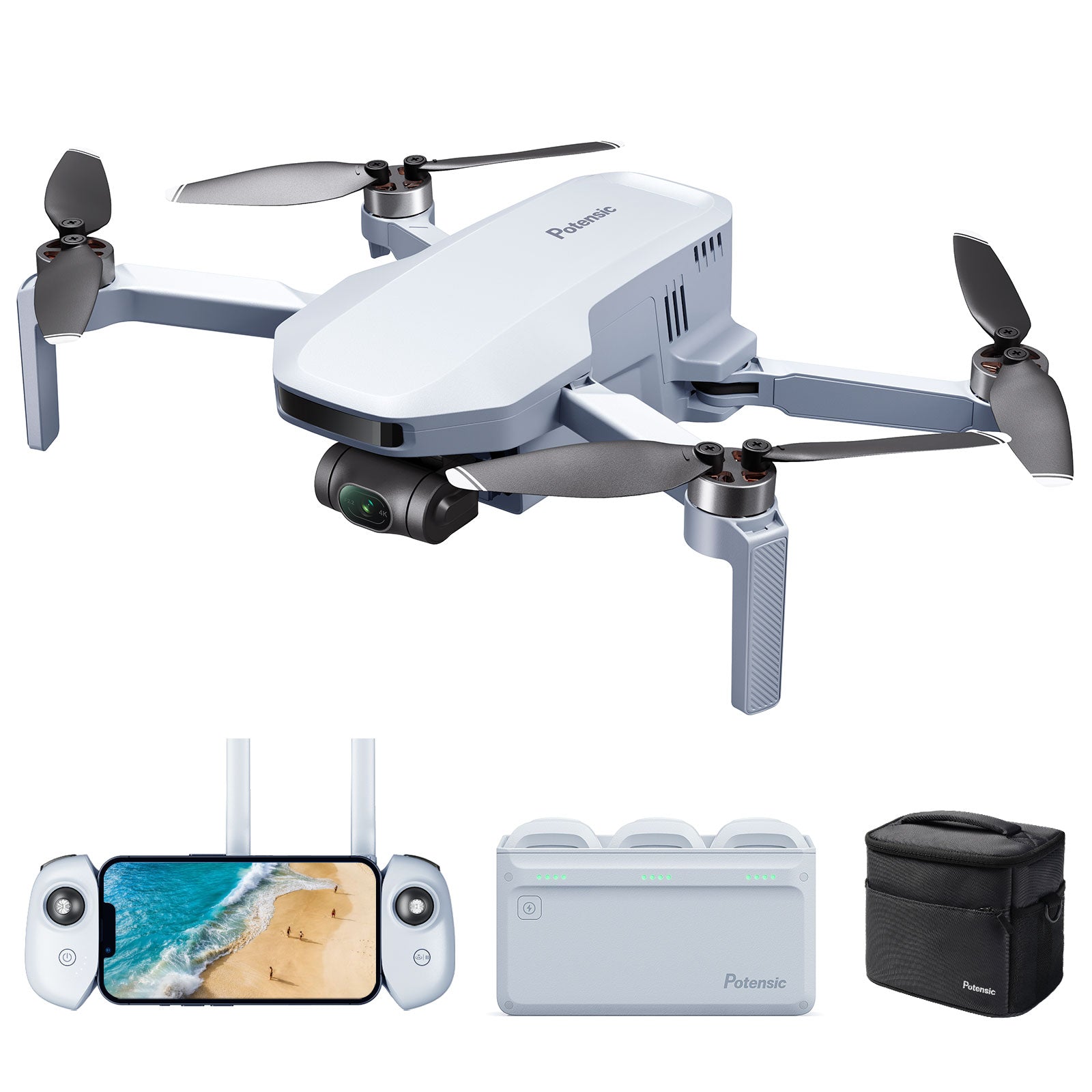 ATOM GPS Drone with 4K 3-Axis Gimbal, 6 km Video Transmission, Visual Tracking, C0