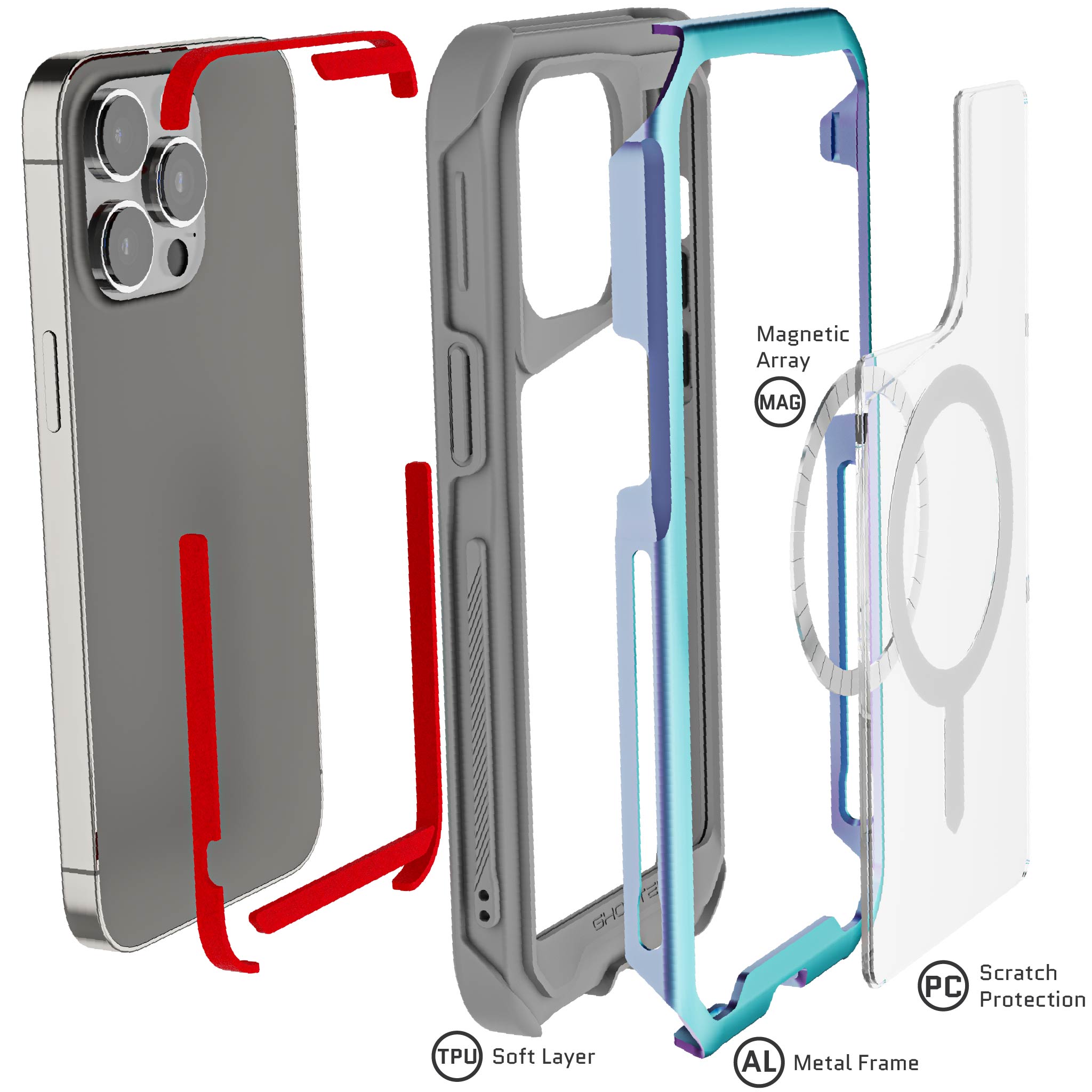 Ghostek iPhone 15 Pro Max Case Atomic Slim with MagSafe