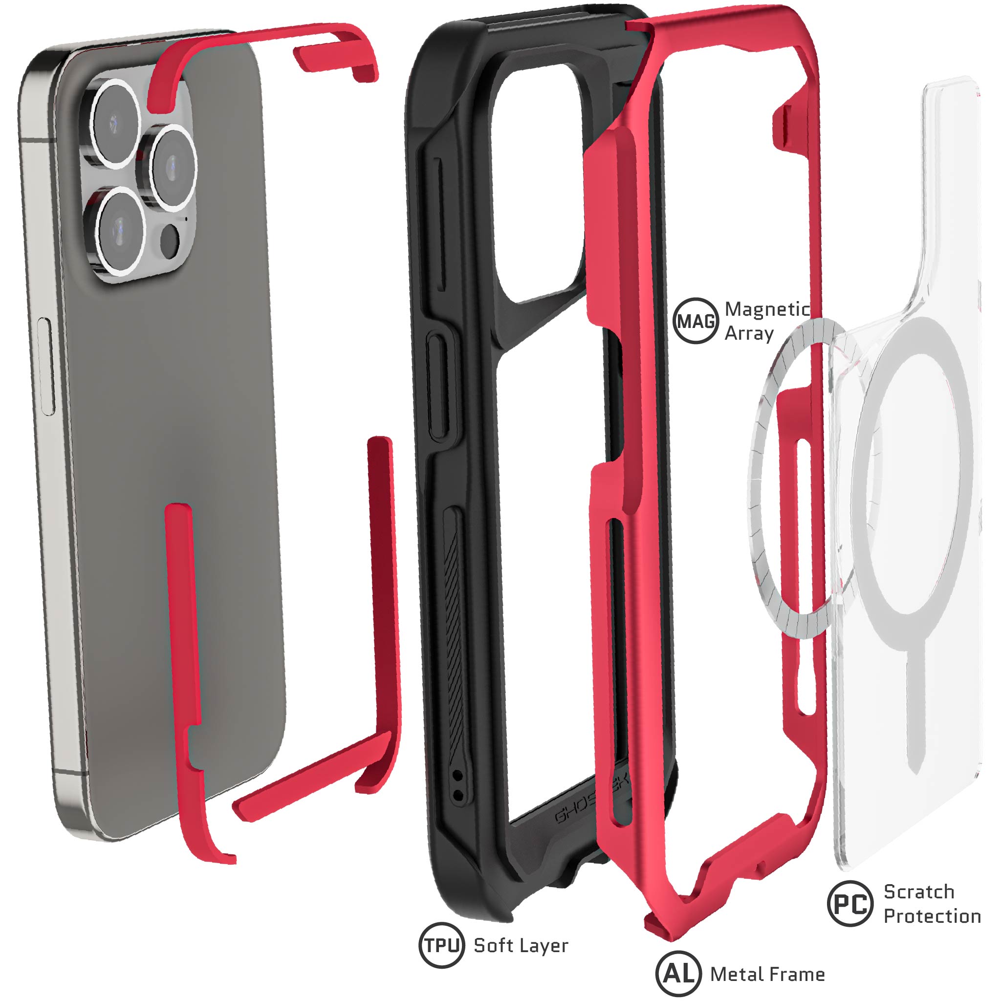 Ghostek iPhone 15 Pro Case Atomic Slim with MagSafe