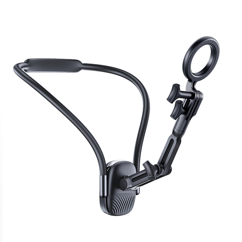 Adjustable Magnetic Neck Mount Phone Holder Black