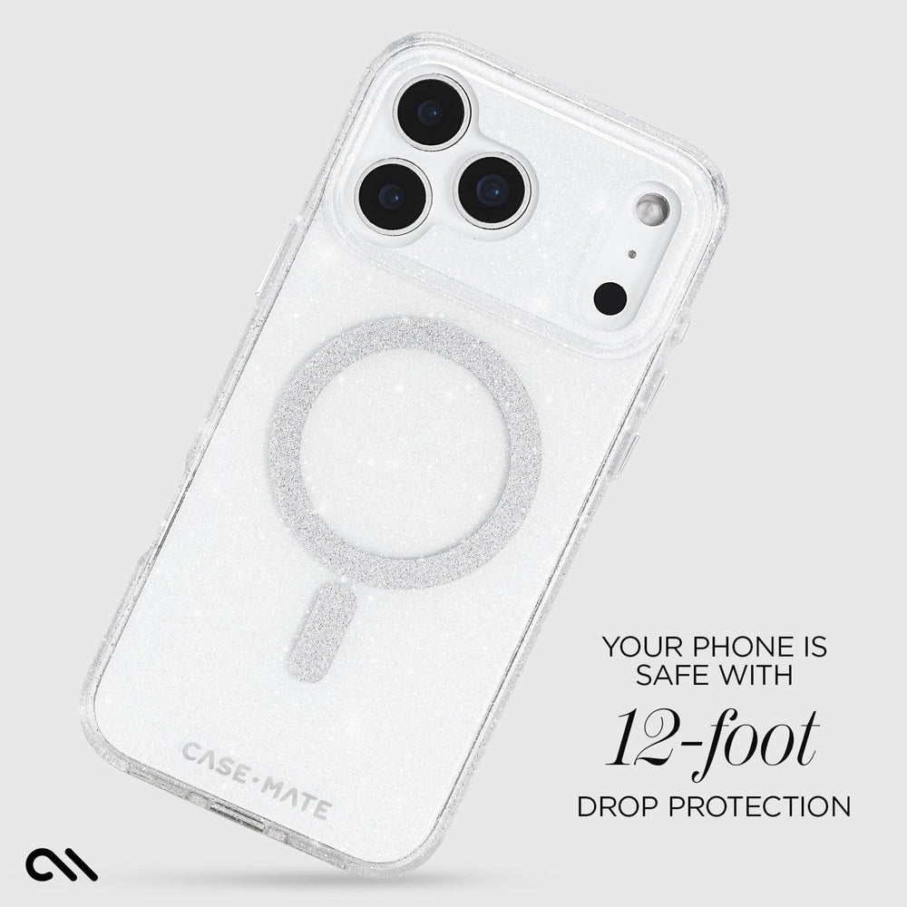 Case-Mate Sheer Twinkle Silver MagSafe Case for iPhone 17 Series