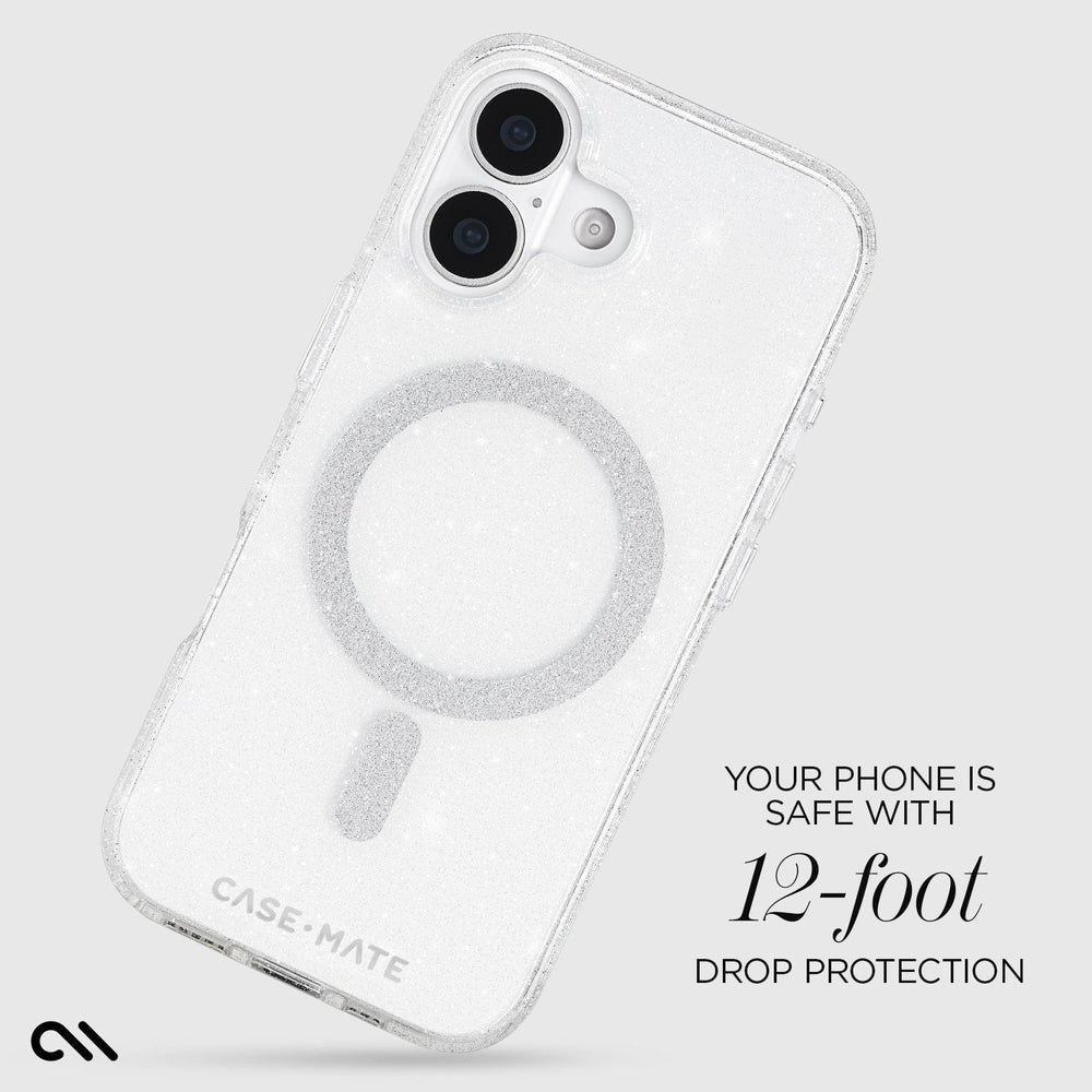 Case-Mate Sheer Twinkle Silver MagSafe Case for iPhone 17 Series