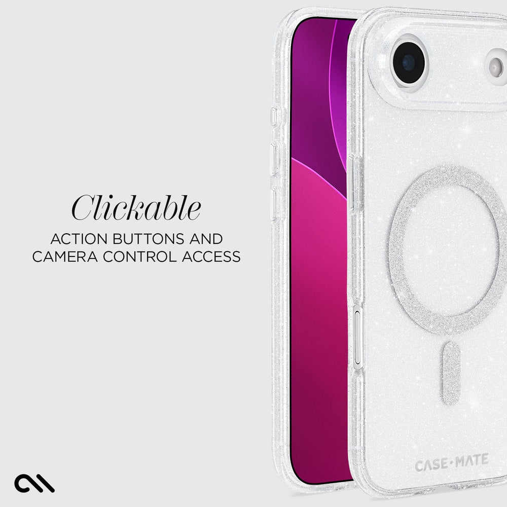 Case-Mate Sheer Twinkle Silver MagSafe Case for iPhone 17 Series