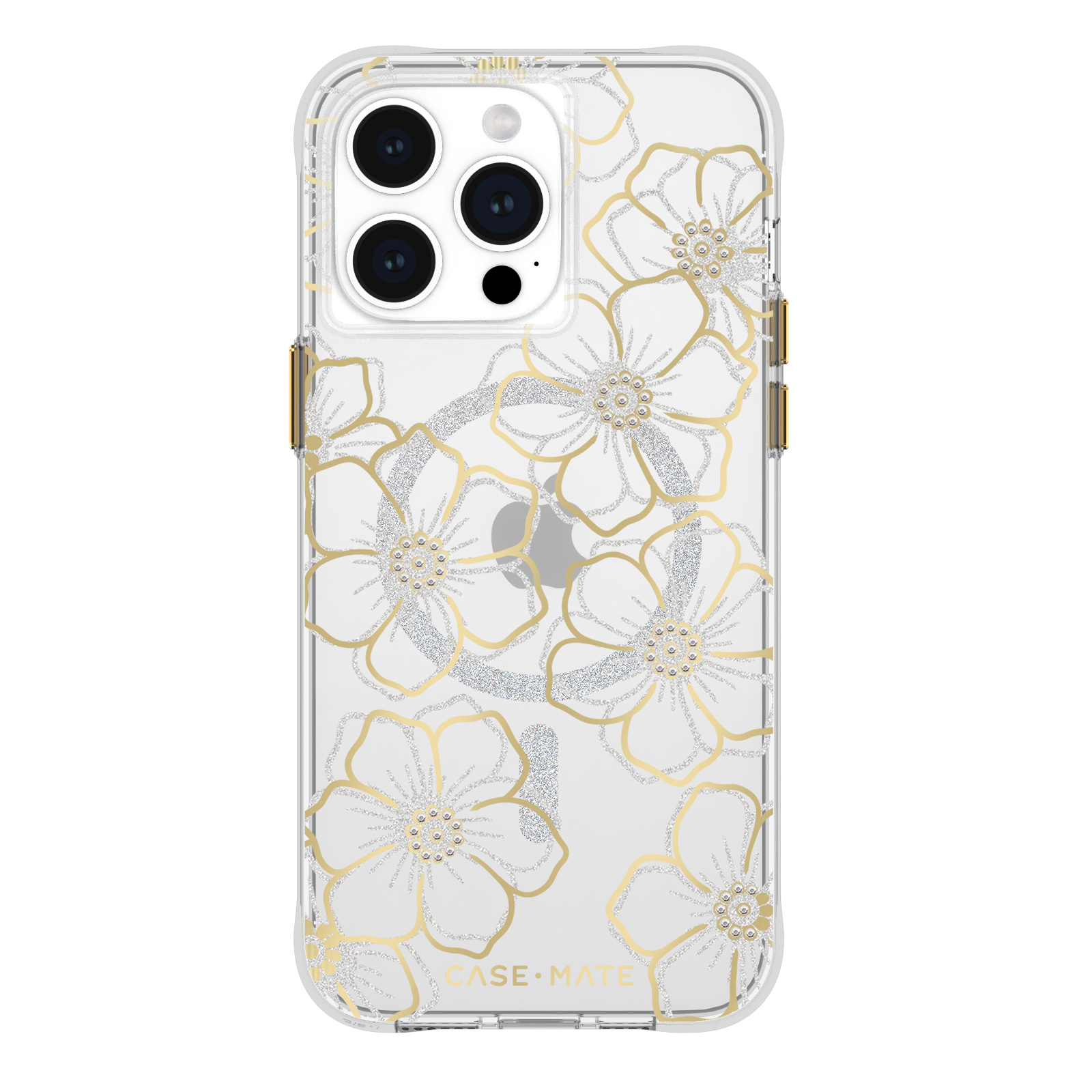 Case-Mate iPhone 15 Pro Max Case Floral Gems with MagSafe Gold