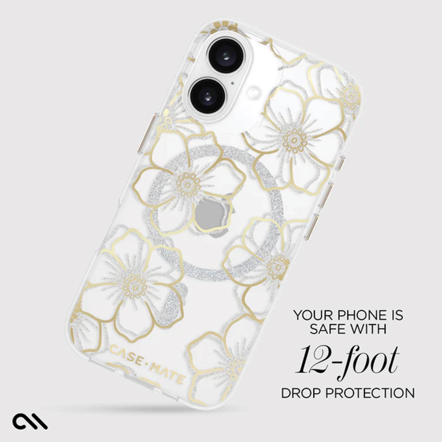 Case-Mate iPhone 16 Case Floral Gems with MagSafe
