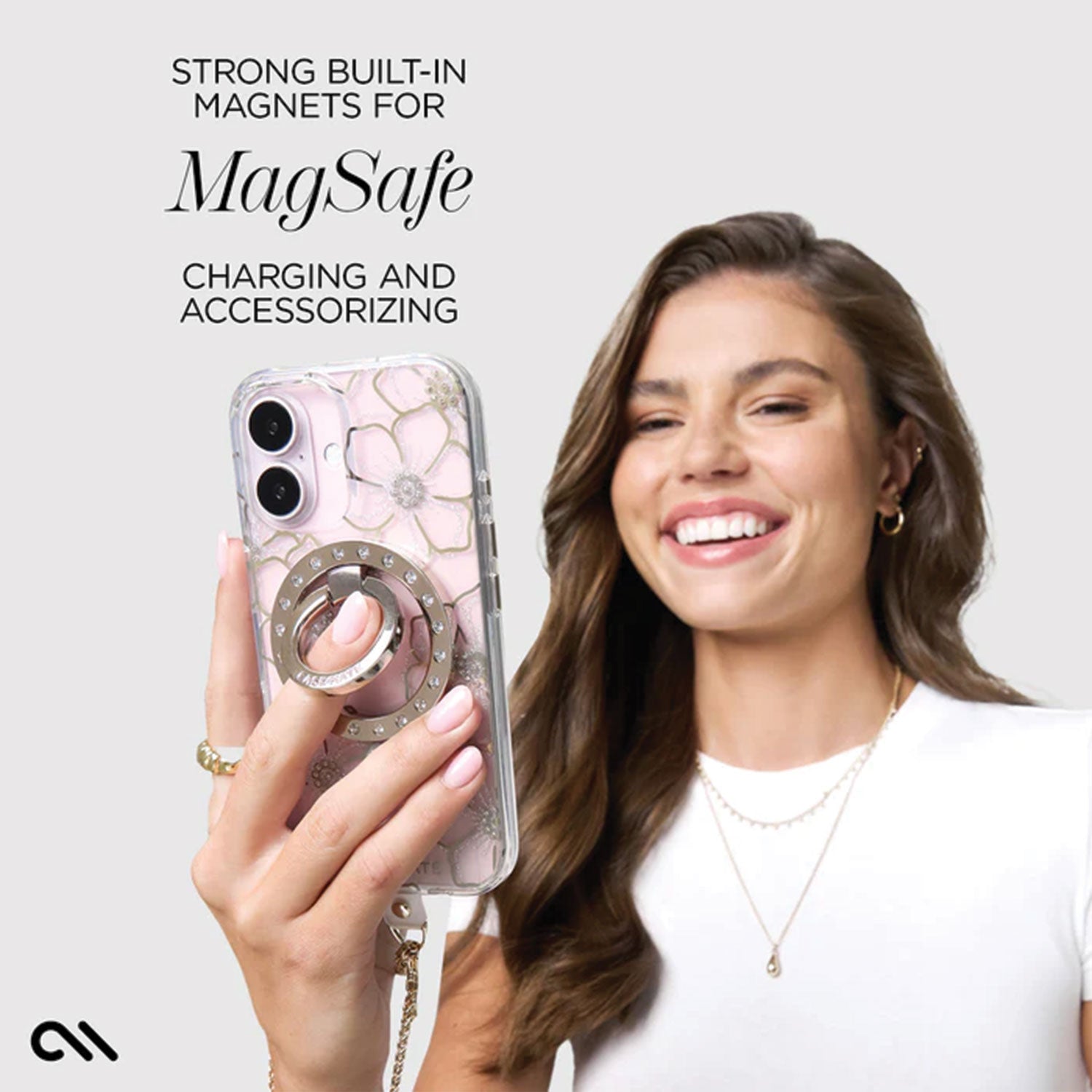 Case-Mate iPhone 16 Case Floral Gems with MagSafe