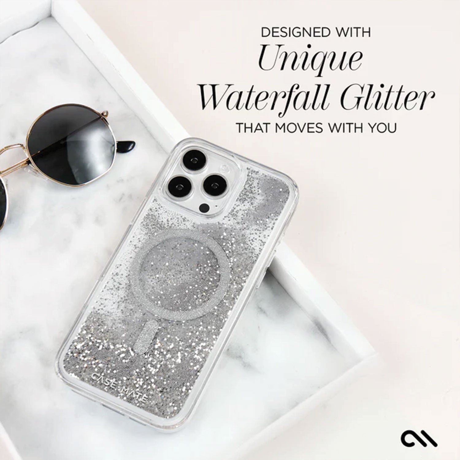 Case-Mate iPhone 16 Pro Max Case Waterfall Silver with MagSafe