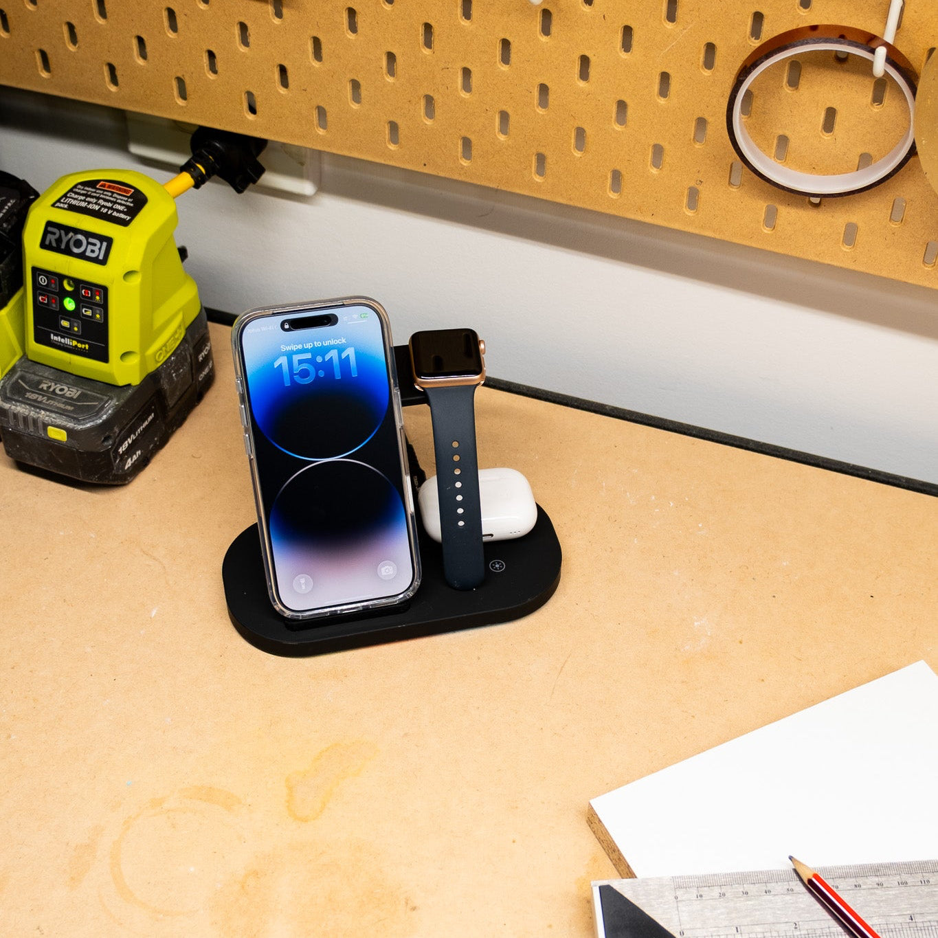 Tough On 3 in 1 Wireless Charger Stand Dock for Apple iPhone Watch Airpods