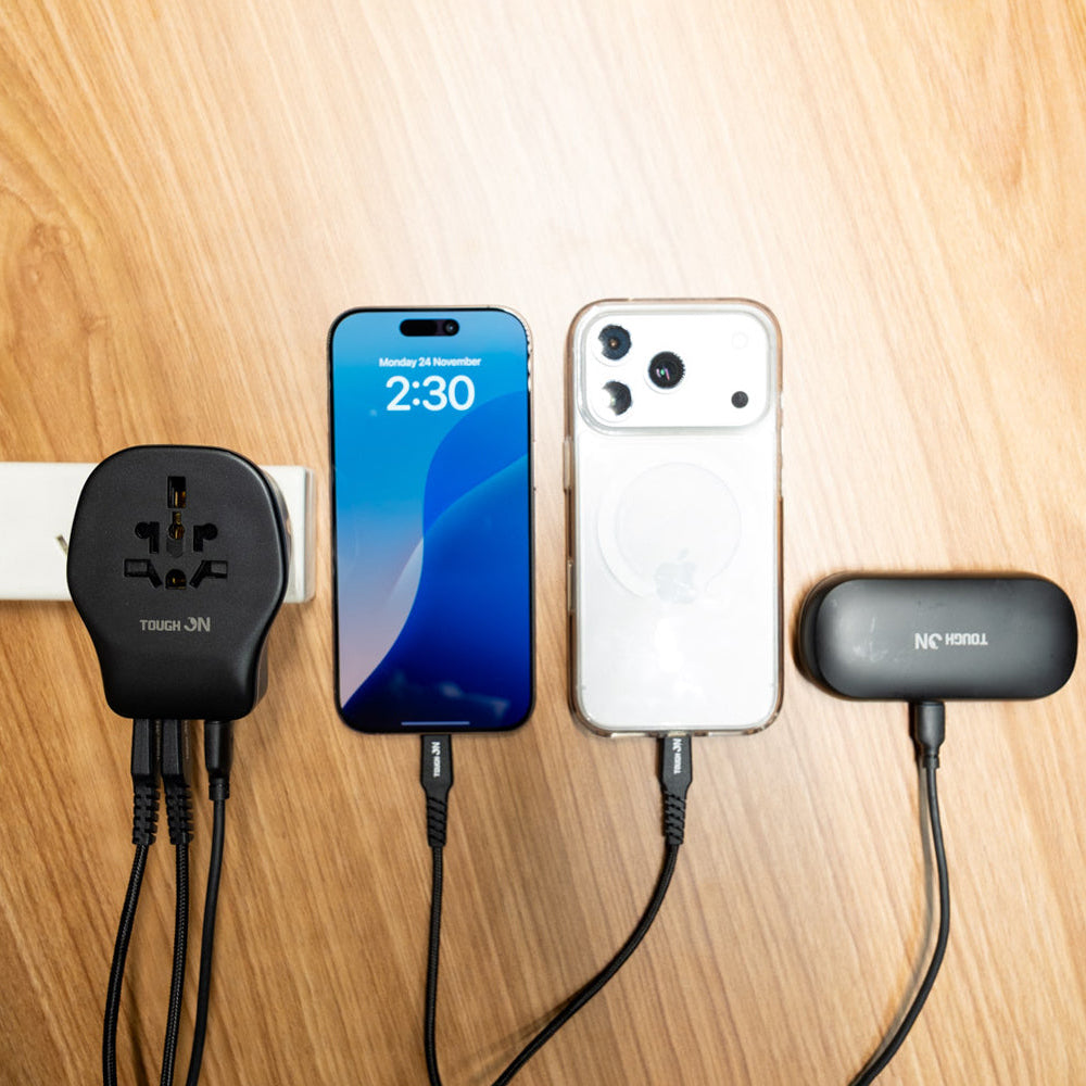 Tough On 20W Universal Travel Charger with 4 Plug Adapter