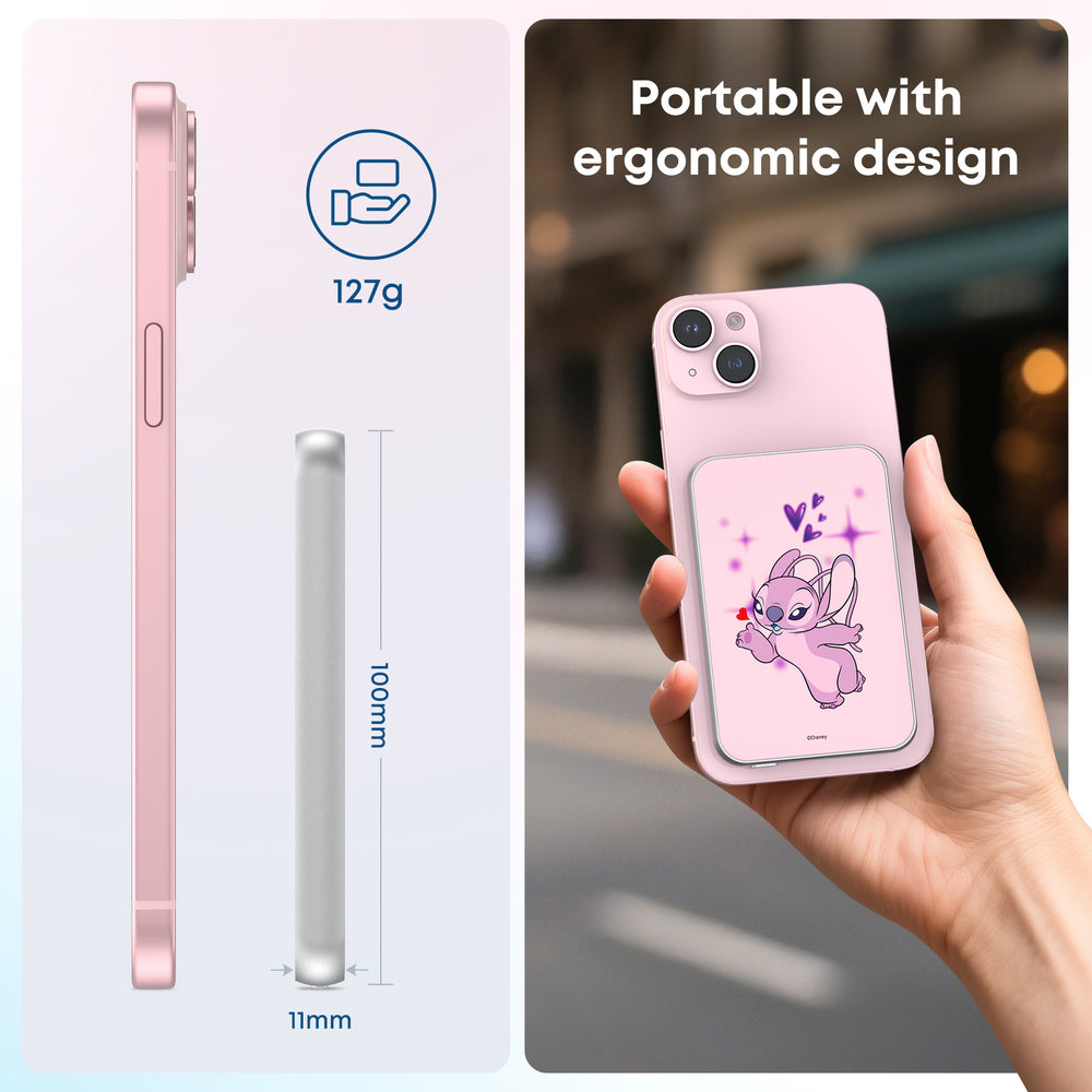 Disney Magnetic Power Bank 5000mAh – Stitch and Angel Design Charger